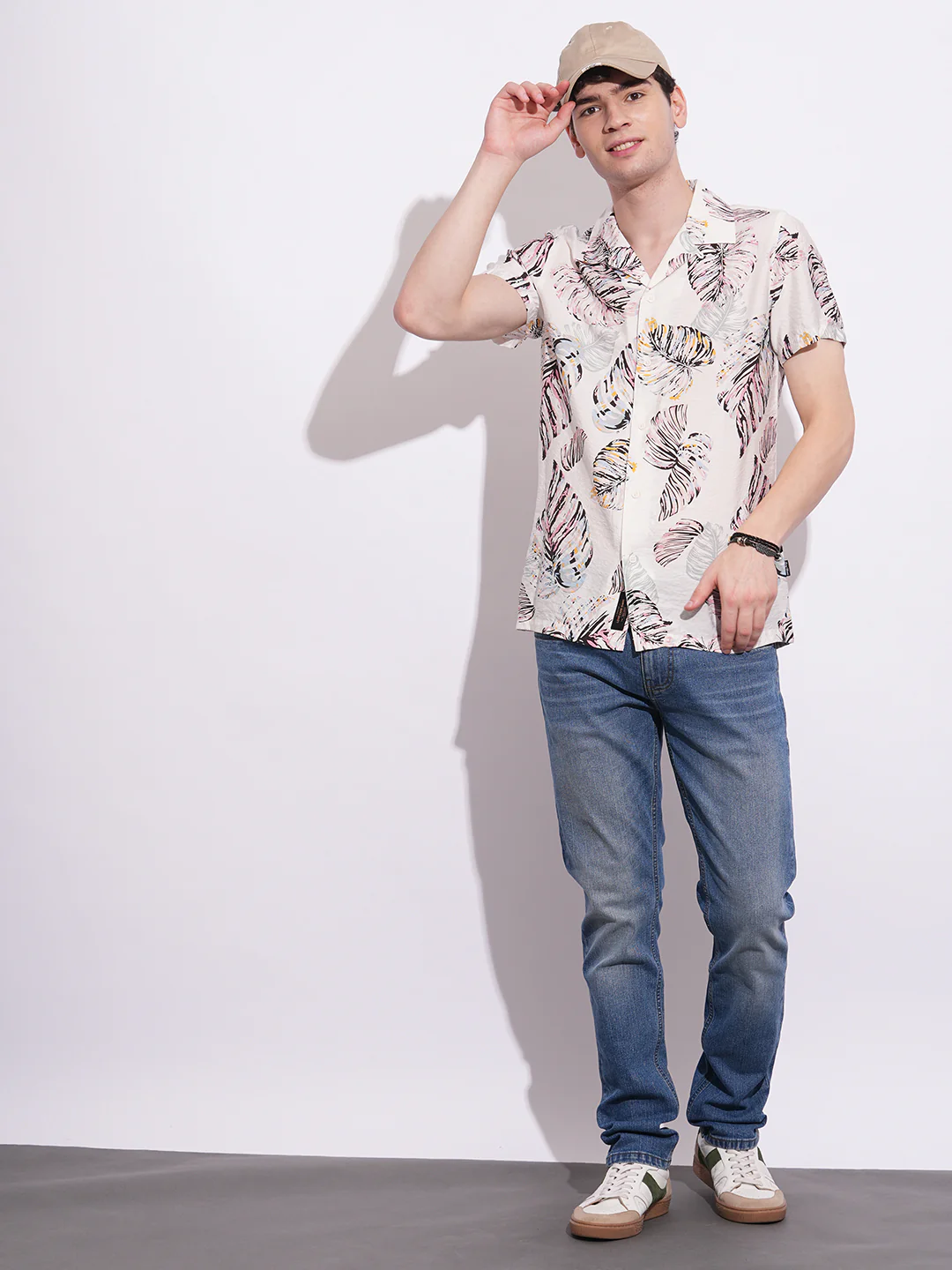 White Regular Fit Regular Collar Men's Shirt by Being Human Clothing - Image 5