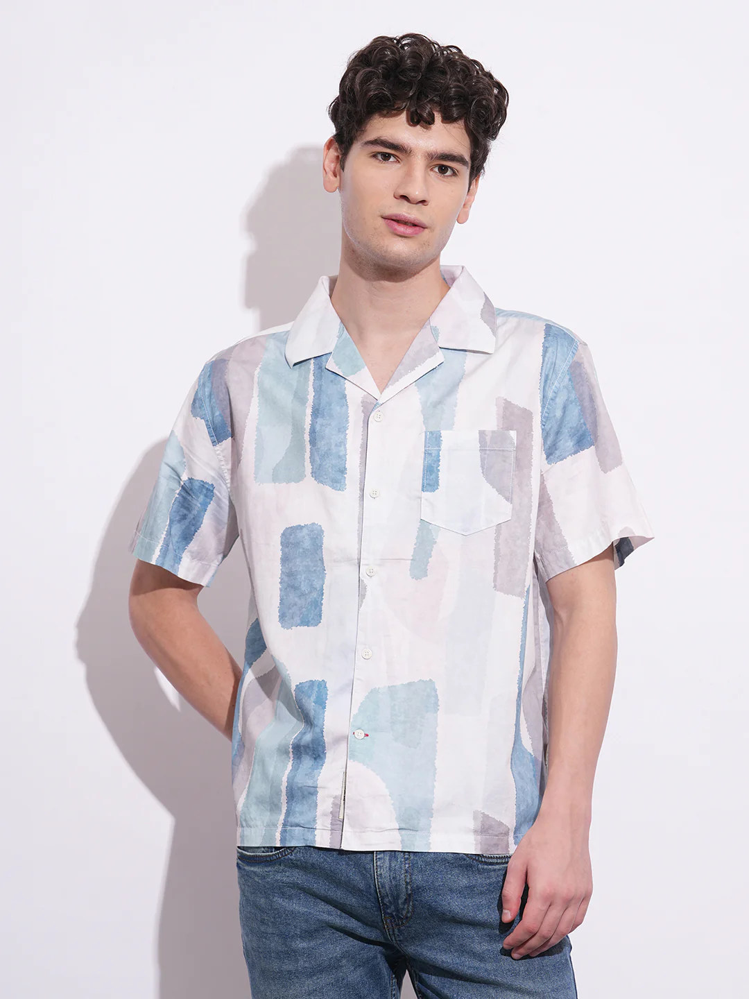 White Easy Fit Regular Collar Men's Shirt by Being Human Clothing