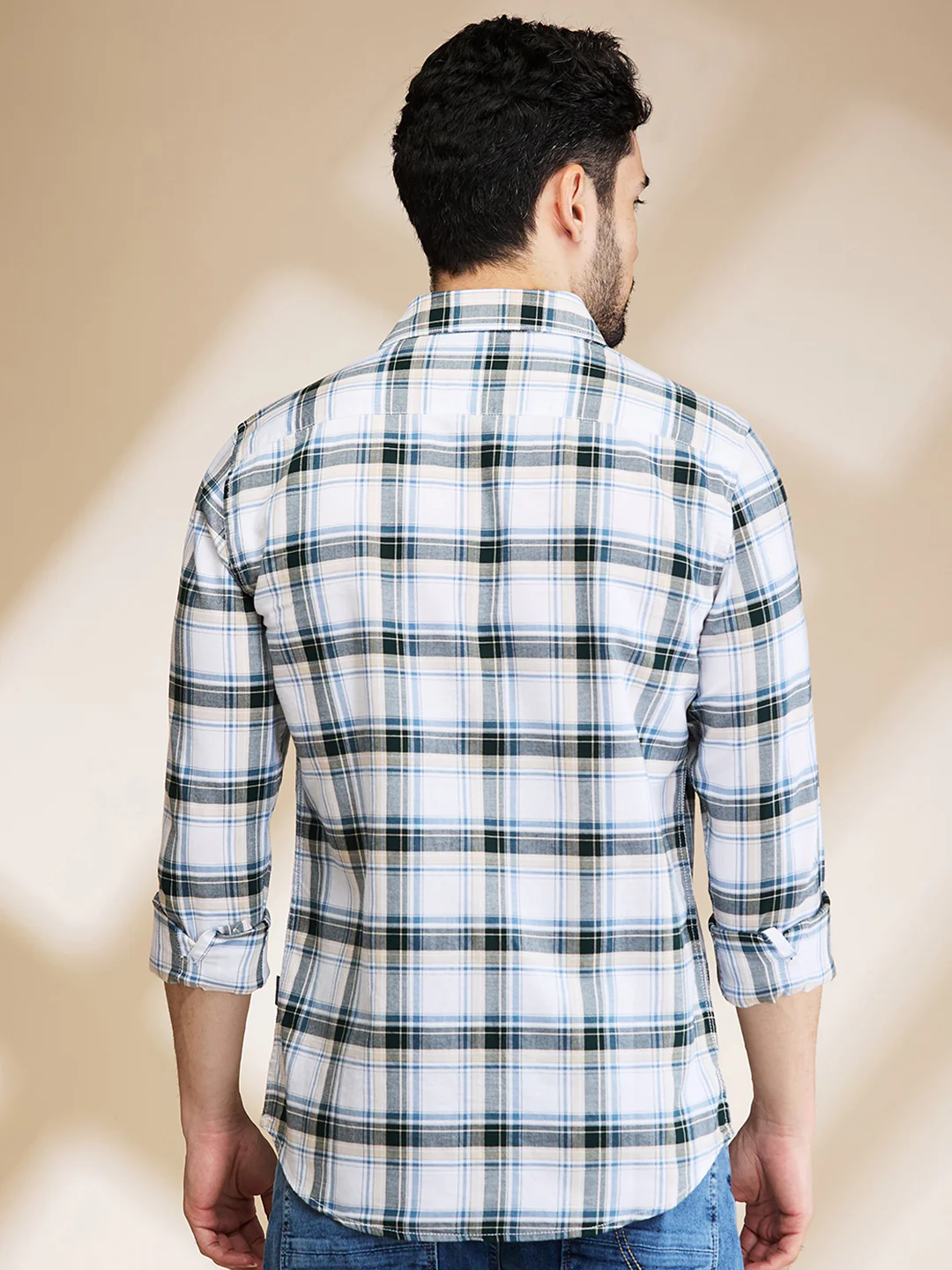 White Slim Fit Regular Collar Men's Shirt by Being Human Clothing - Image 3