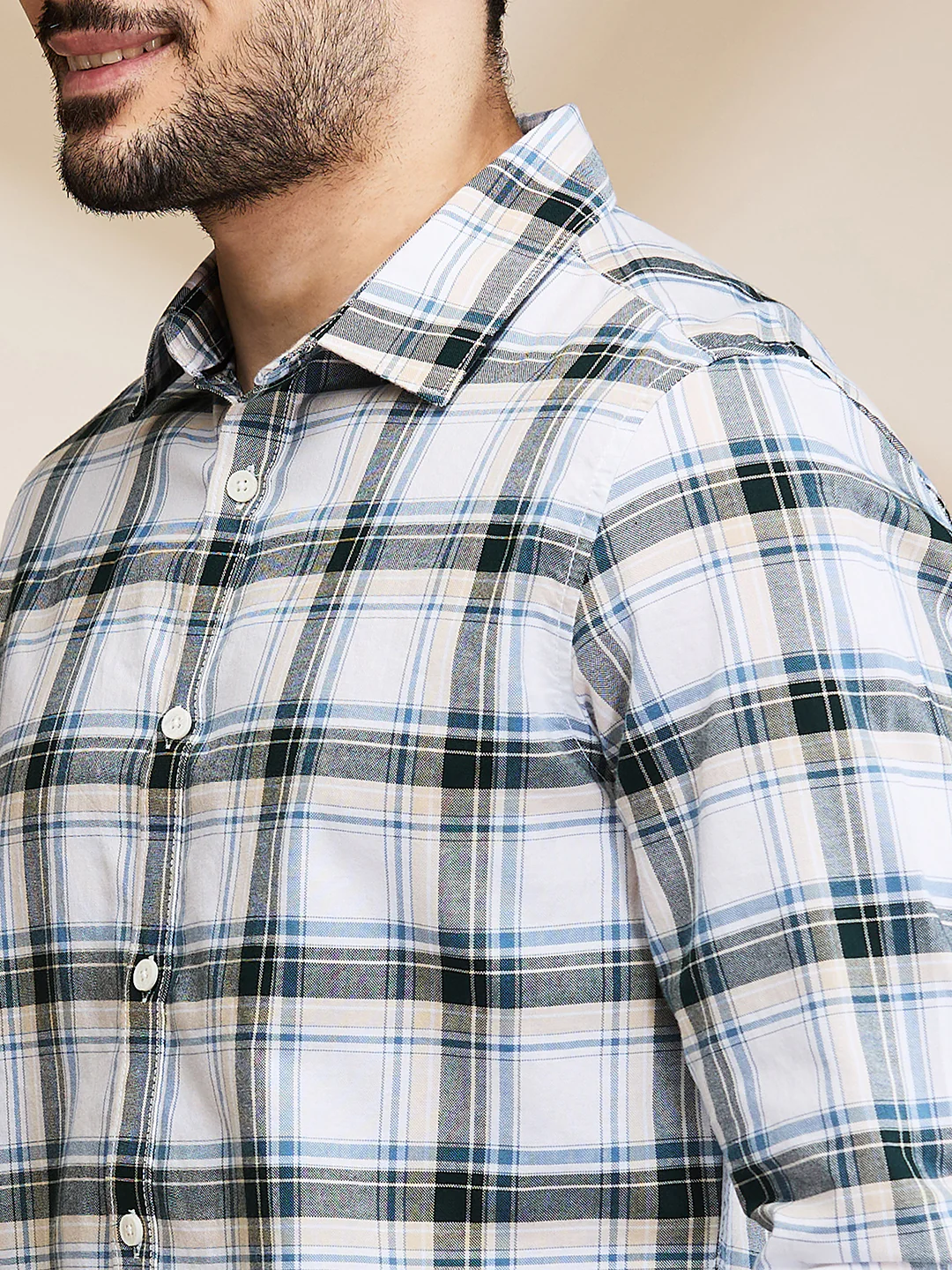 White Slim Fit Regular Collar Men's Shirt by Being Human Clothing - Image 5