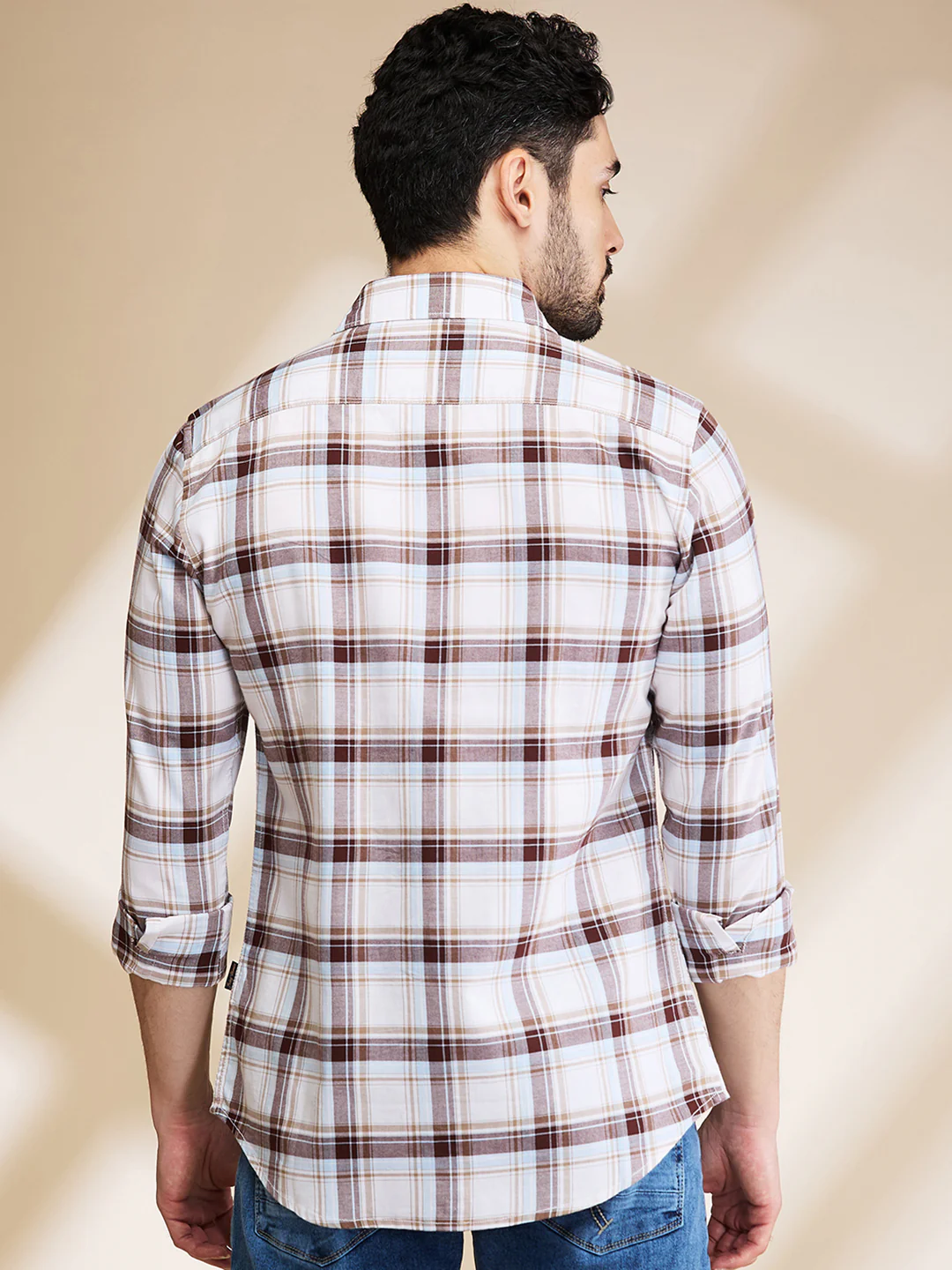 White Slim Fit Regular Collar Men's Shirt by Being Human Clothing - Image 3