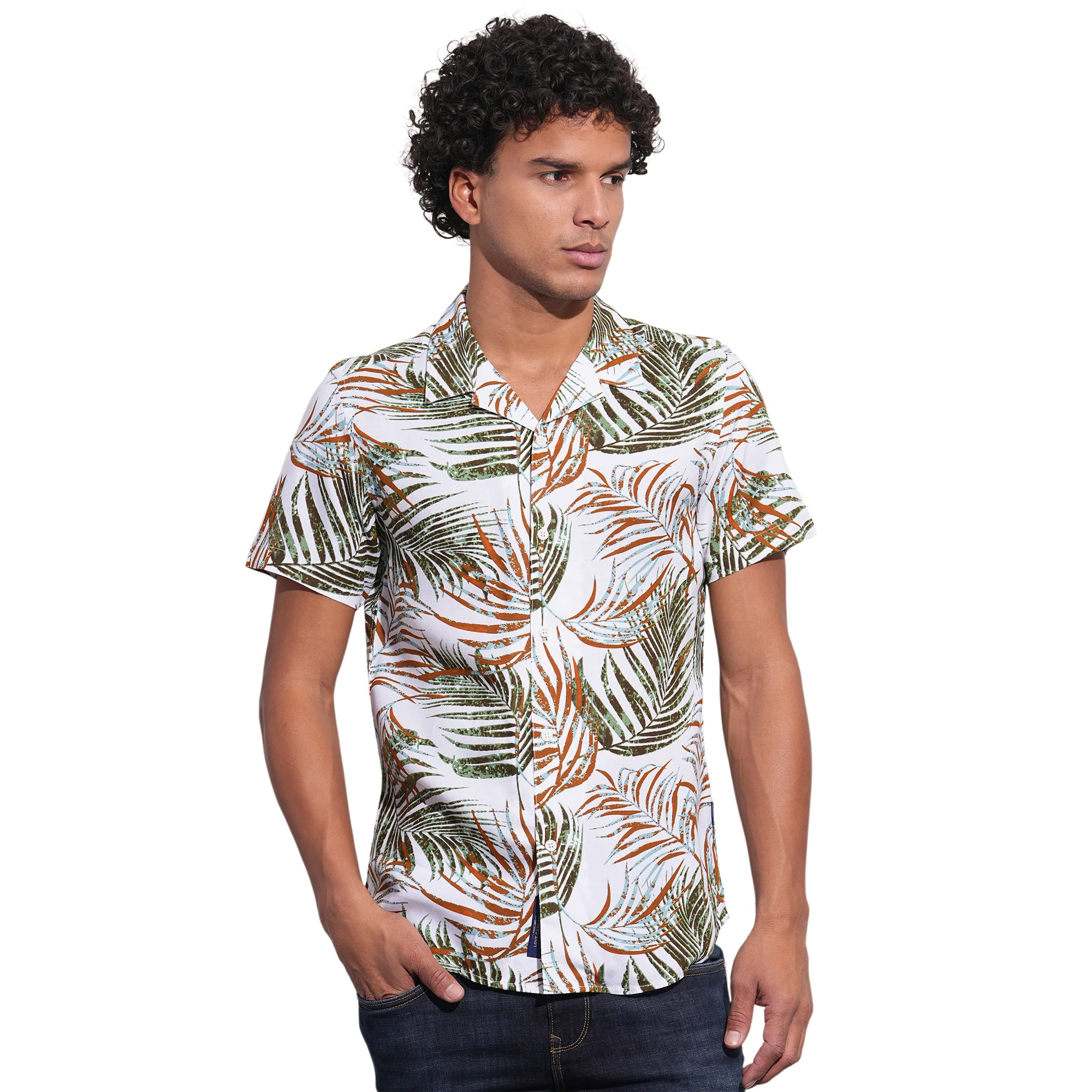 White Slim Fit Regular Collar Men's Shirt by Being Human Clothing