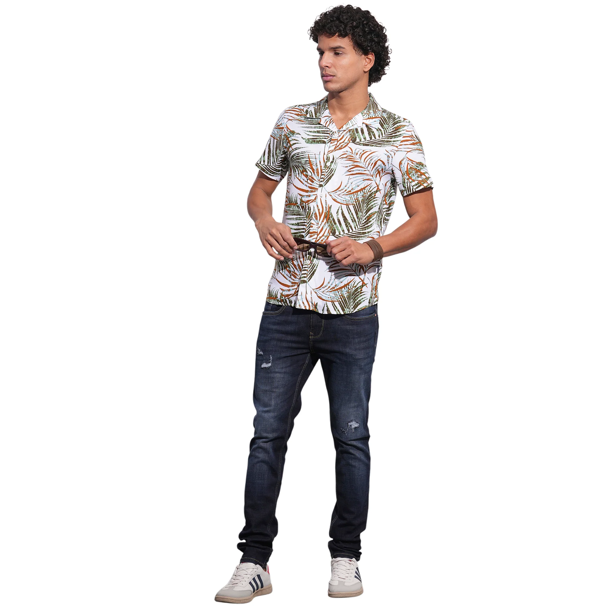 White Slim Fit Regular Collar Men's Shirt by Being Human Clothing - Image 4
