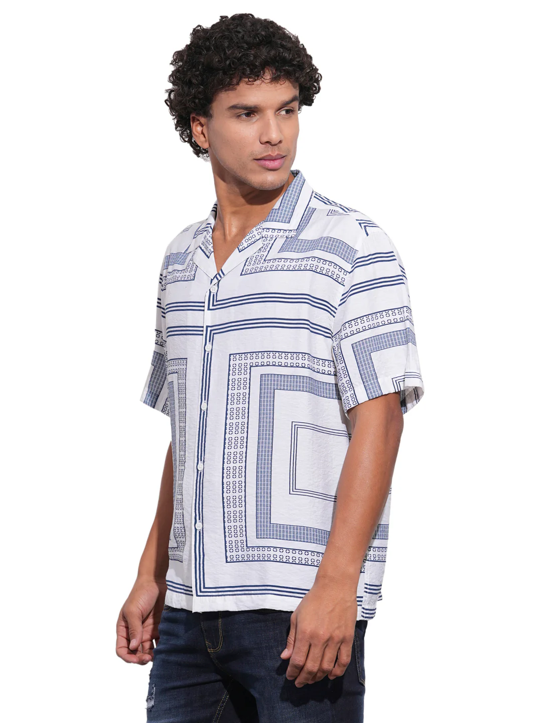 White Easy Fit Regular Collar Men's Shirt by Being Human Clothing - Image 2