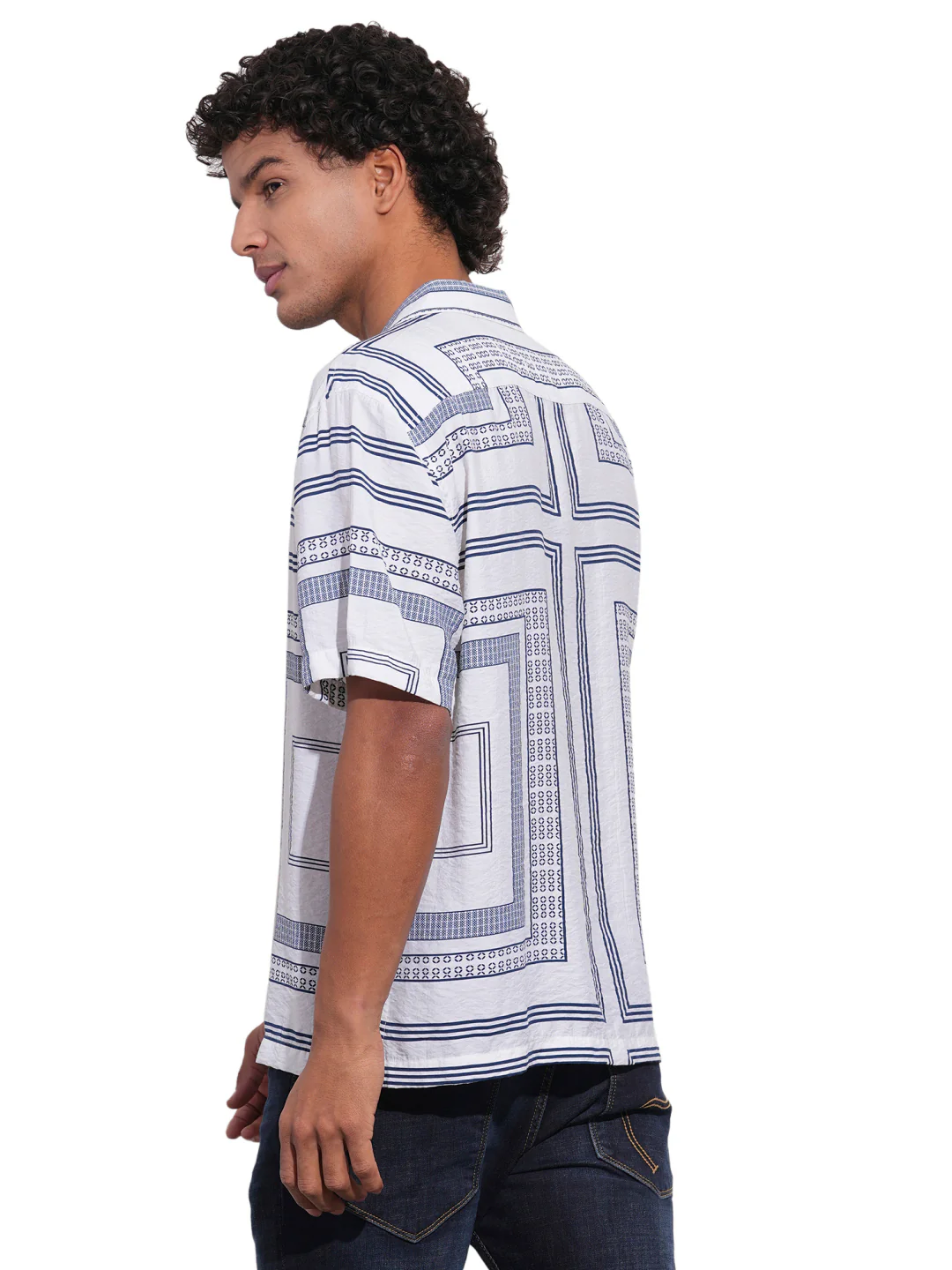 White Easy Fit Regular Collar Men's Shirt by Being Human Clothing - Image 3