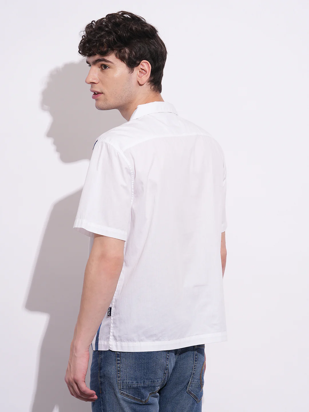 White Regular Fit Regular Collar Men's Shirt by Being Human Clothing - Image 3