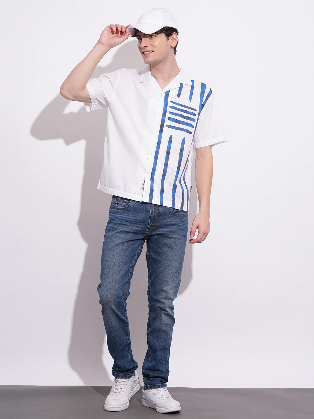 White Regular Fit Regular Collar Men's Shirt by Being Human Clothing - Image 5