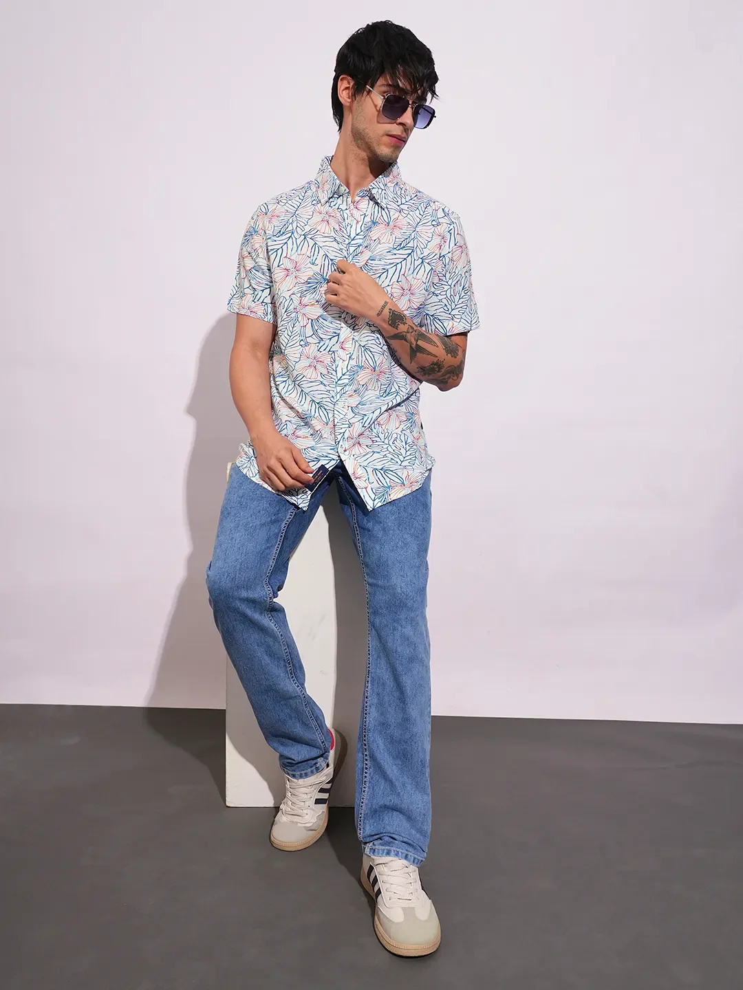 White Slim Fit Regular Collar Men's Shirt by Being Human Clothing - Image 4