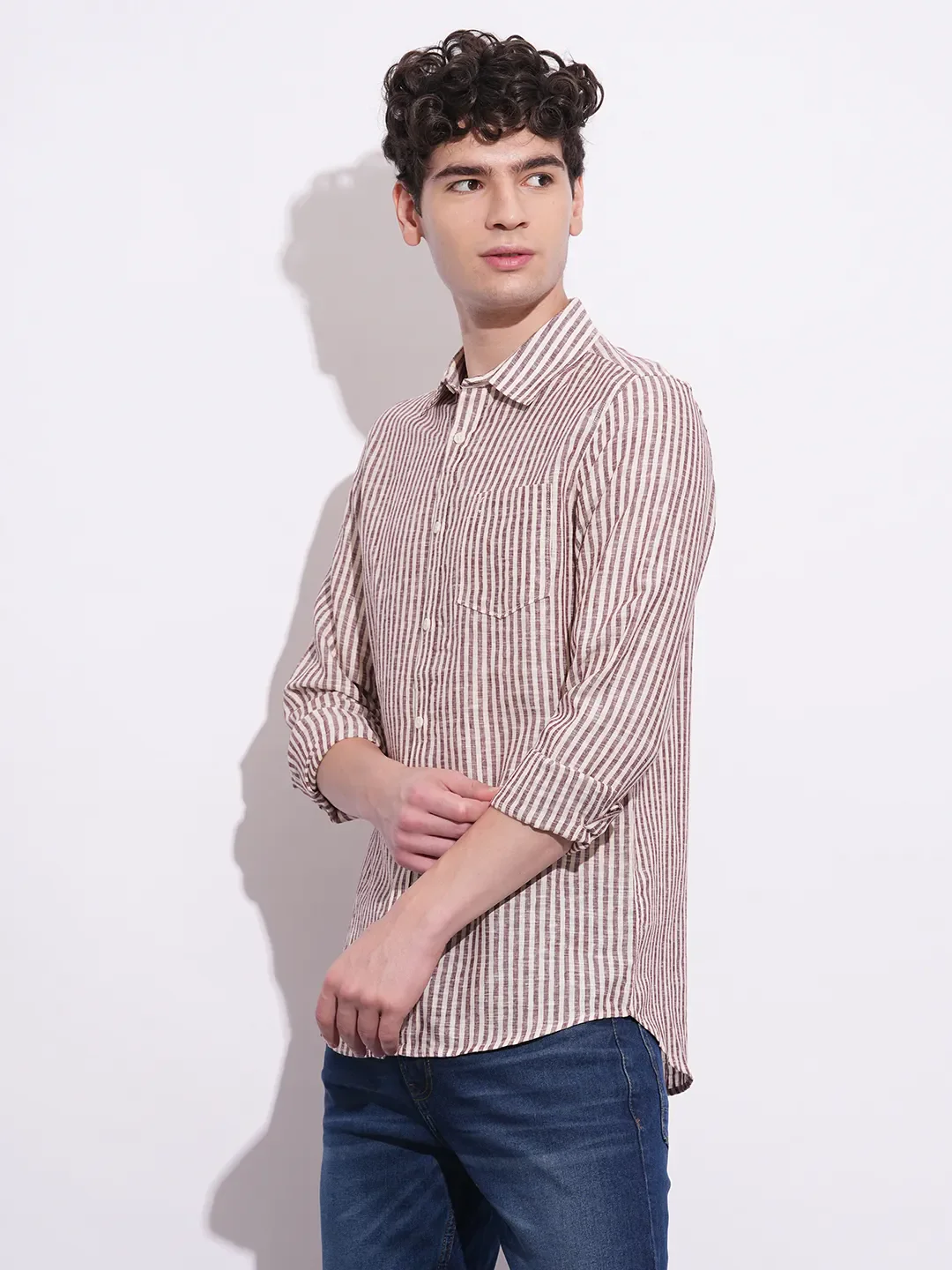 Yellow Moderno Fit Regular Collar Long Sleeves Men's Shirt by Being Human Clothing - Image 2