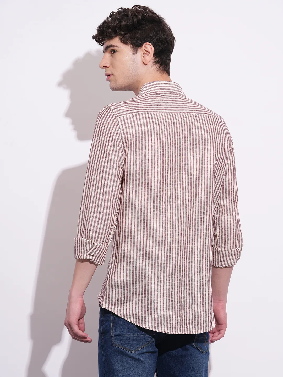Yellow Moderno Fit Regular Collar Long Sleeves Men's Shirt by Being Human Clothing - Image 3