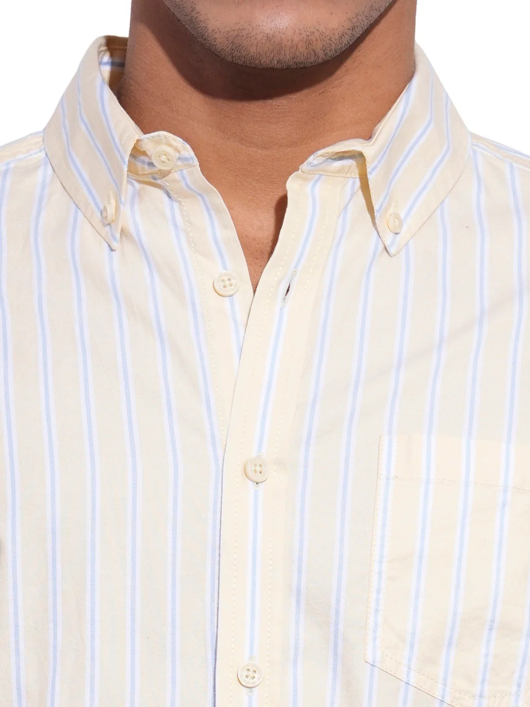Yellow Regular Fit Regular Collar Men's Shirt by Being Human Clothing - Image 4