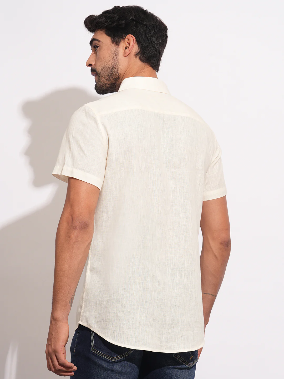 Yellow Regular Fit Regular Collar Men's Shirt by Being Human Clothing - Image 3