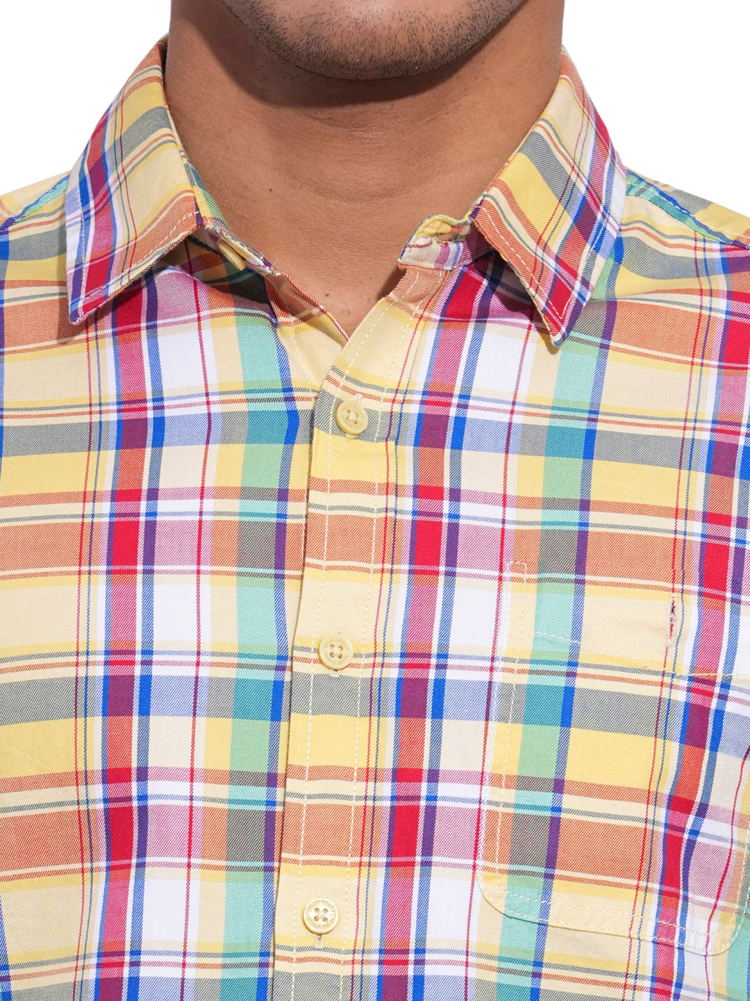 Yellow Regular Fit Regular Collar Men's Shirt by Being Human Clothing - Image 4