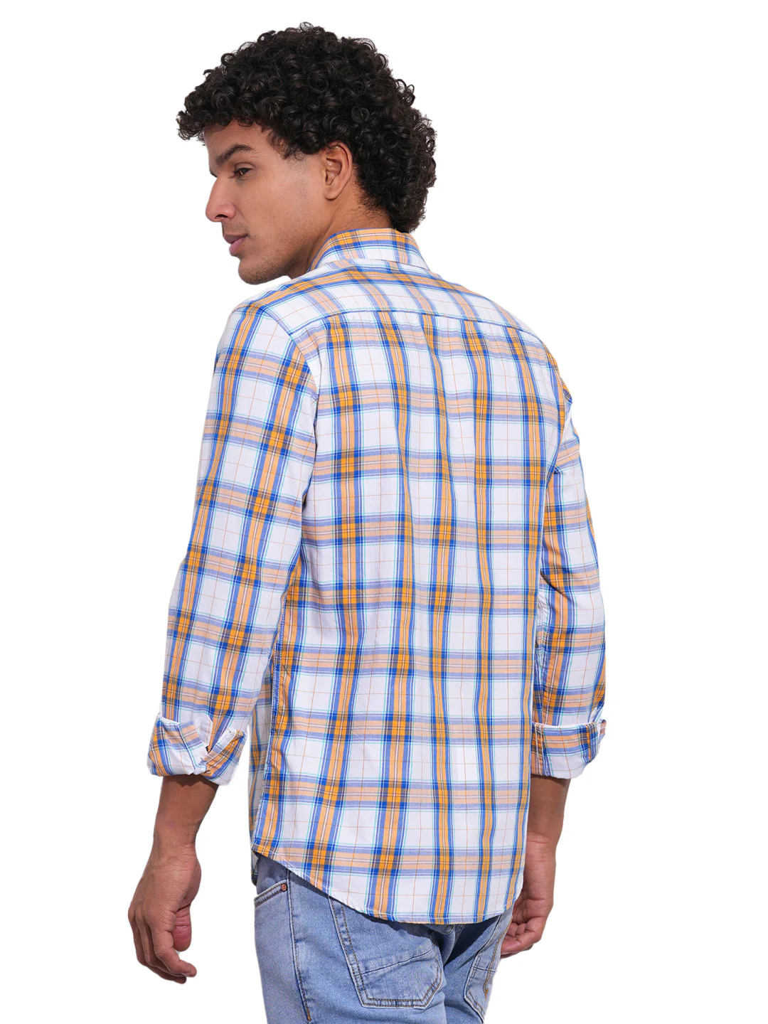 Yellow Regular Fit Regular Collar Men's Shirt by Being Human Clothing - Image 3