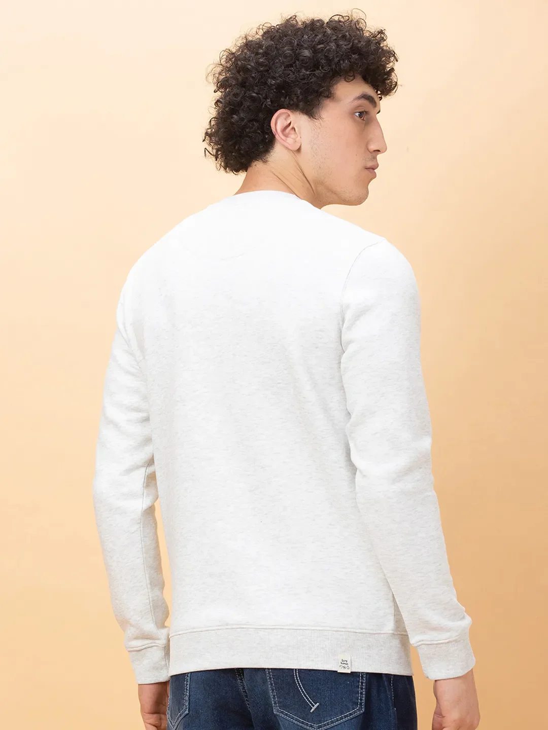 Grey Regular Fit Round Neck Men's Sweatshirt by Being Human Clothing - Image 3