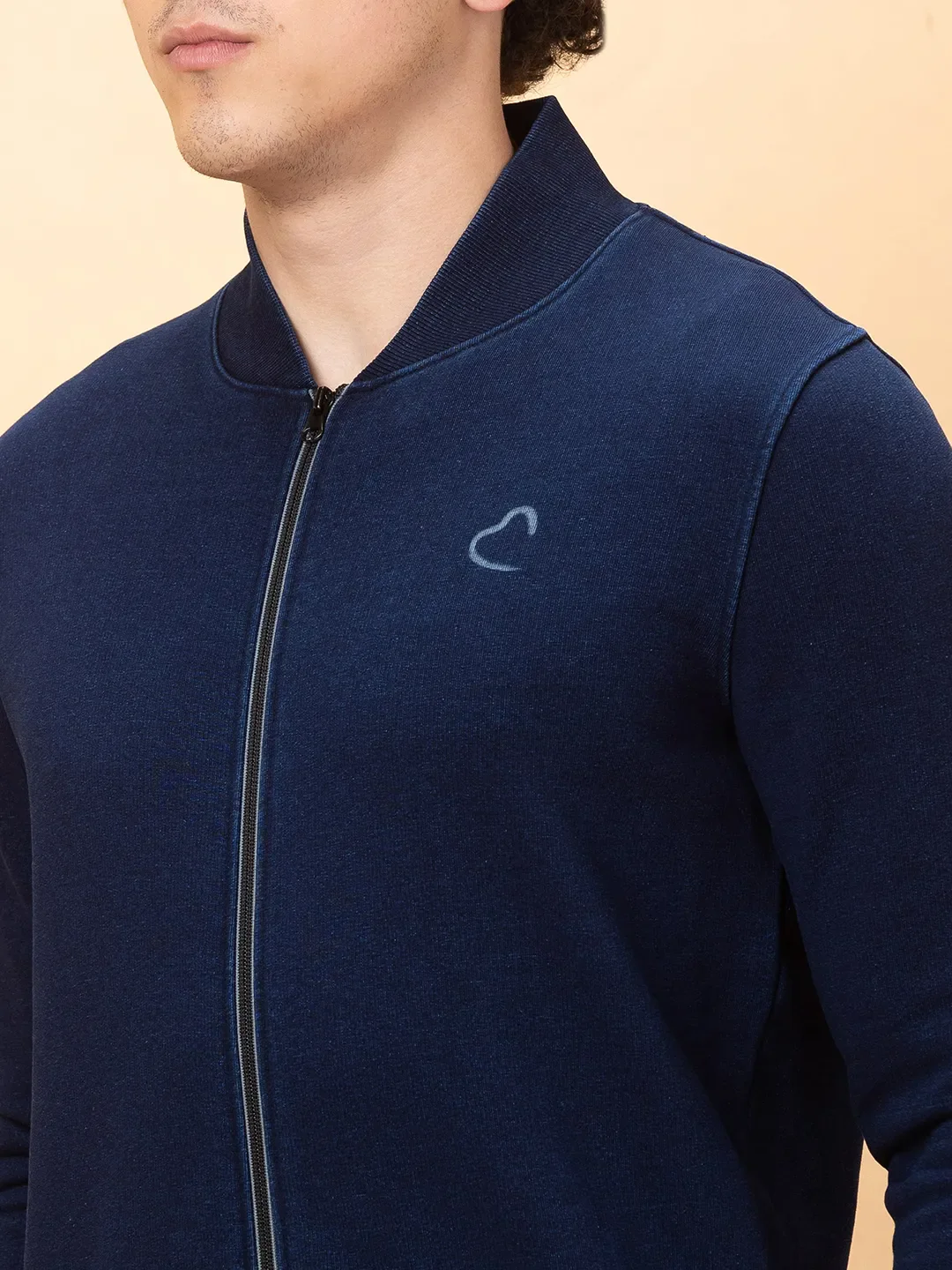 Navy Regular Fit Round Neck Men's Sweatshirt by Being Human Clothing - Image 5