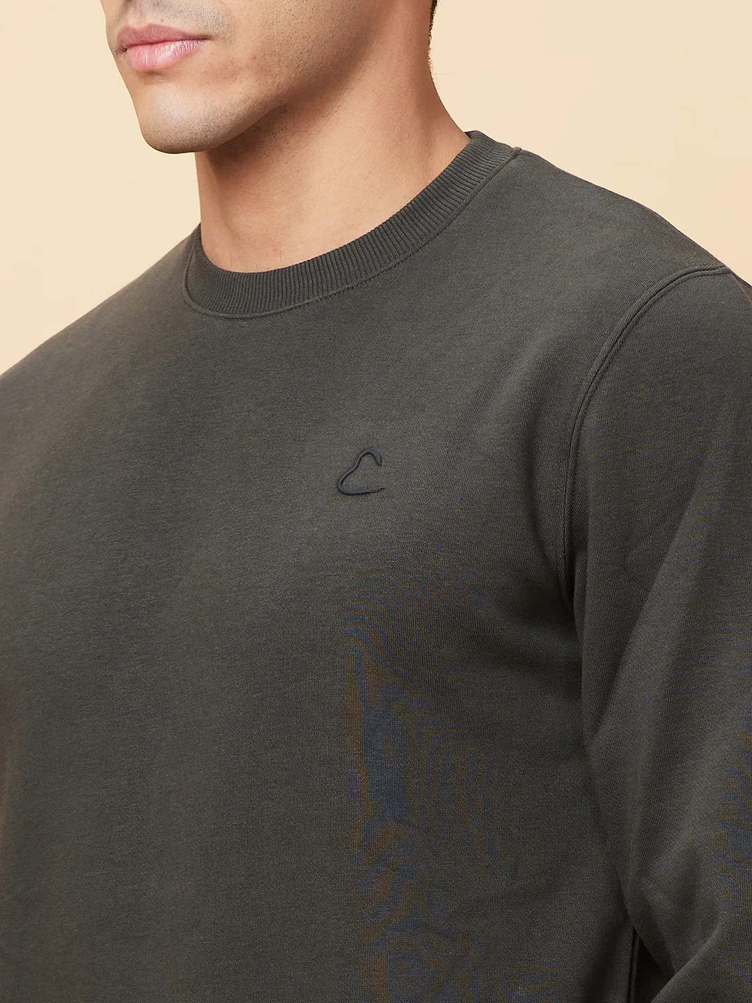 Olive Regular Fit Round Neck Men's Sweatshirt by Being Human Clothing - Image 5