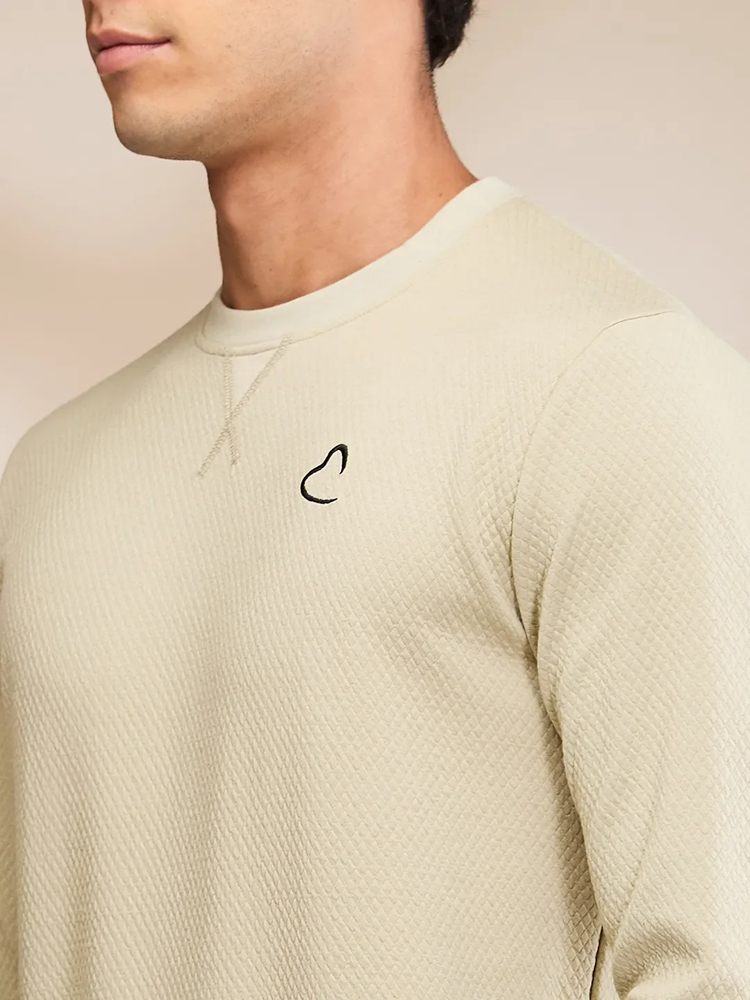 Olive Slim Fit Round Neck Men's Sweatshirt by Being Human Clothing - Image 5
