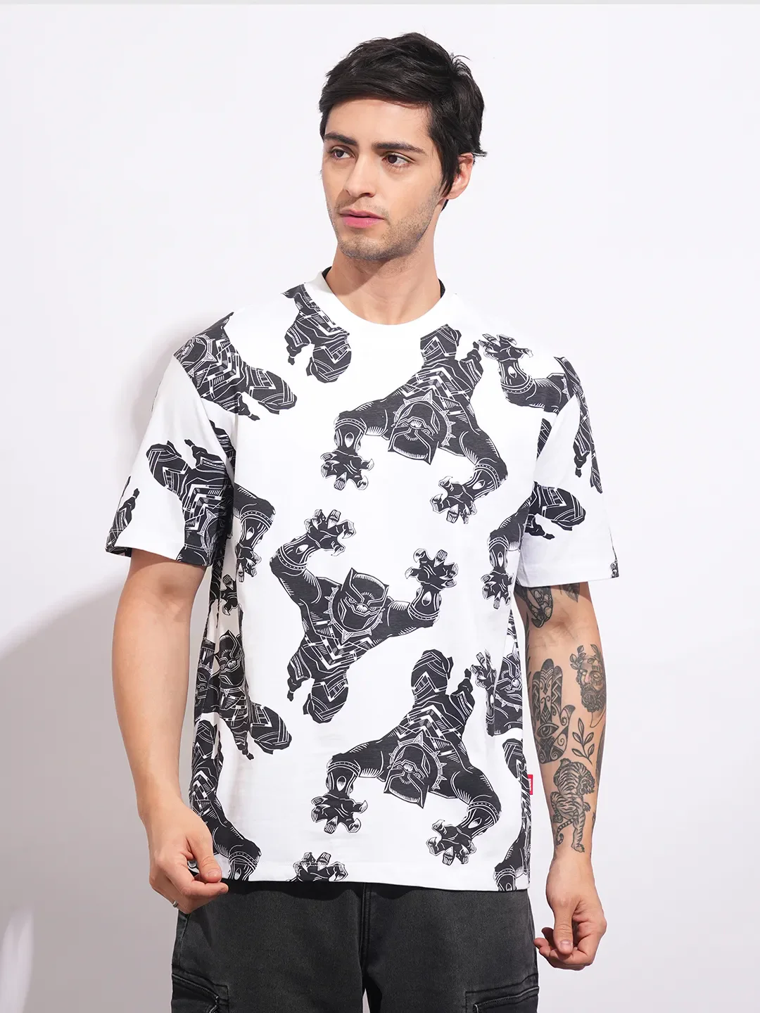 Avengers White Easy Fit Round Neck Men's T-Shirt by Being Human Clothing