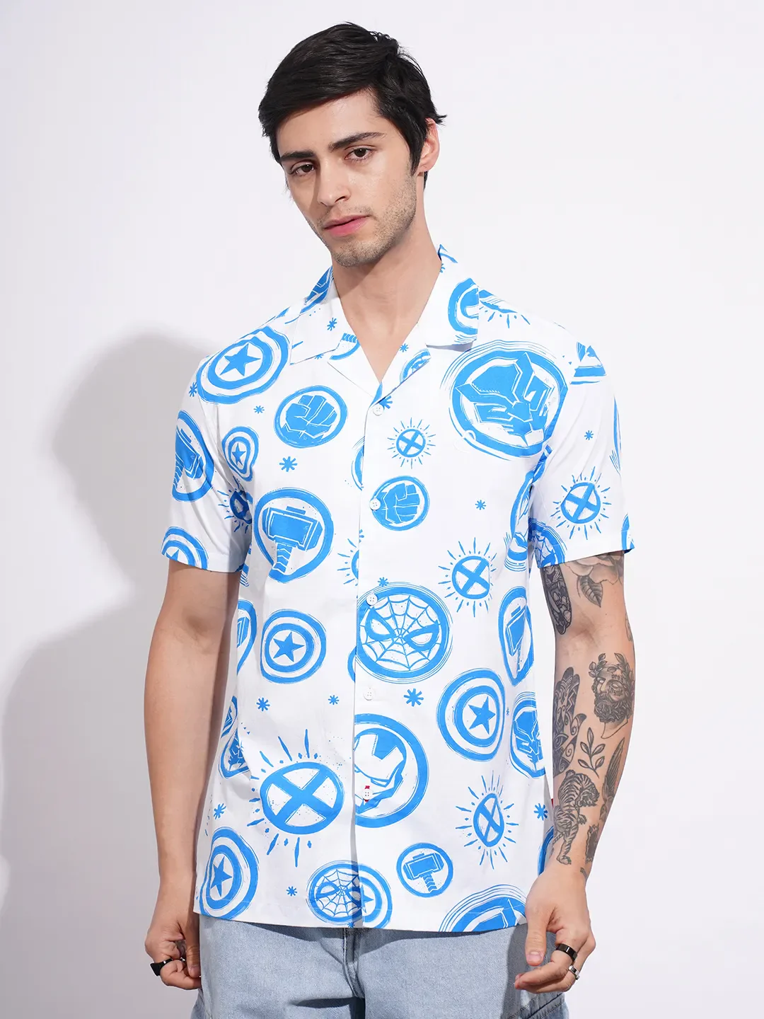 White Comfort Fit Regular Collar Men's Shirt by Being Human Clothing