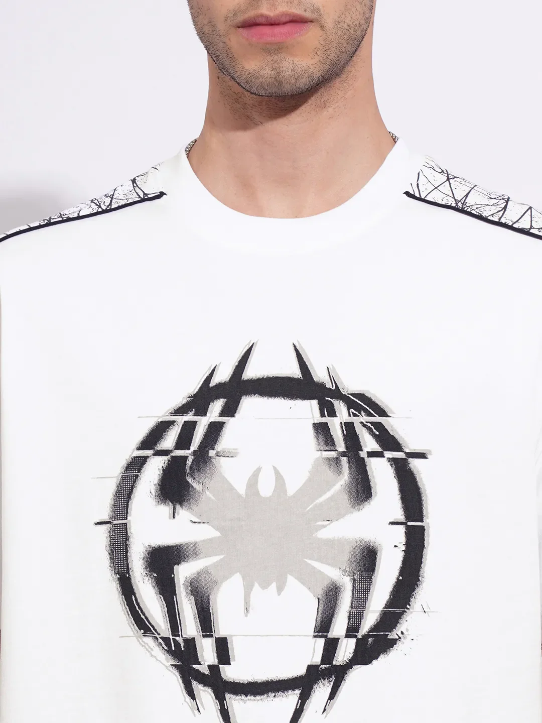 Spiderman White Easy Fit Round Neck Men's T-Shirt by Being Human Clothing - Image 5