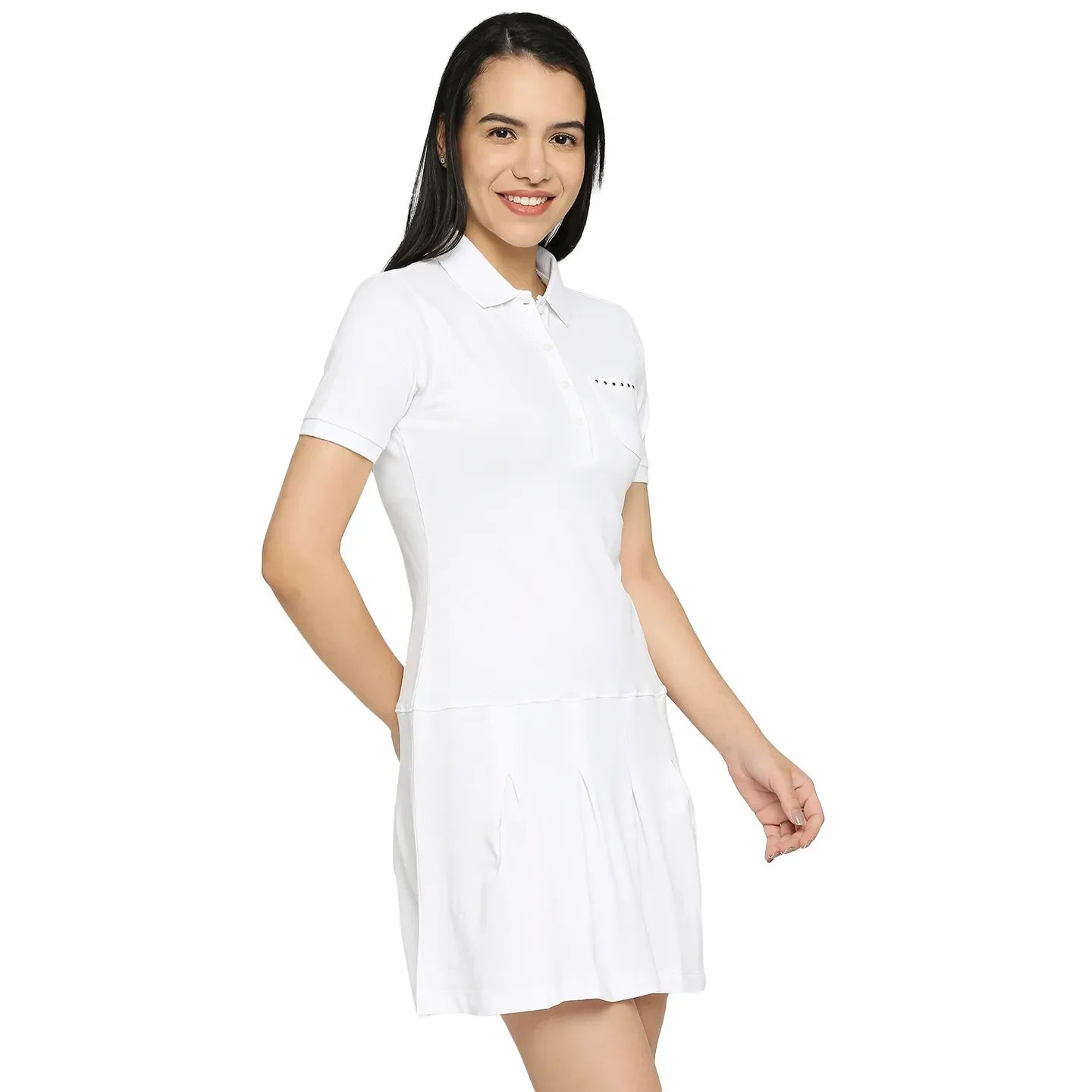 White Women's Cotton Dress By Being Human Clothing - Image 3