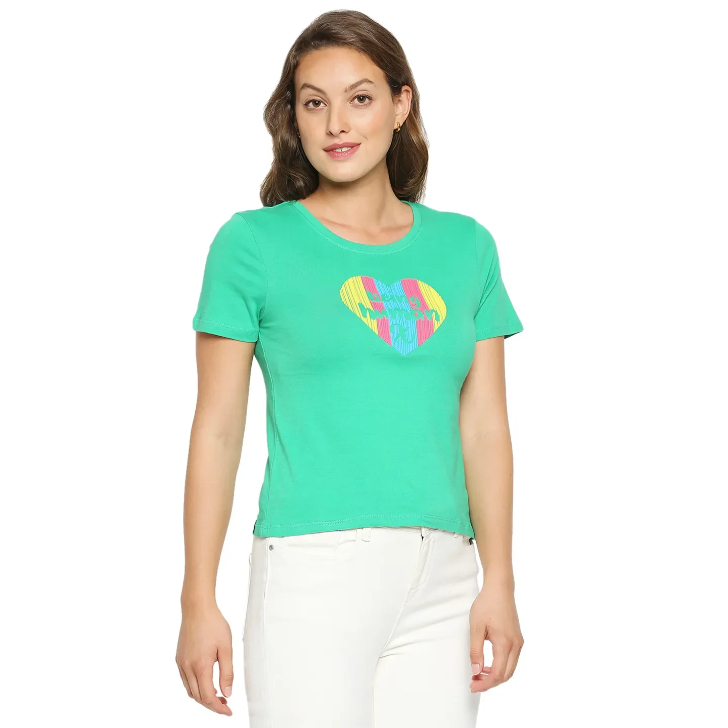 Grass Green Semi Fit Women's Cotton T-Shirt By Being Human Clothing - Image 6