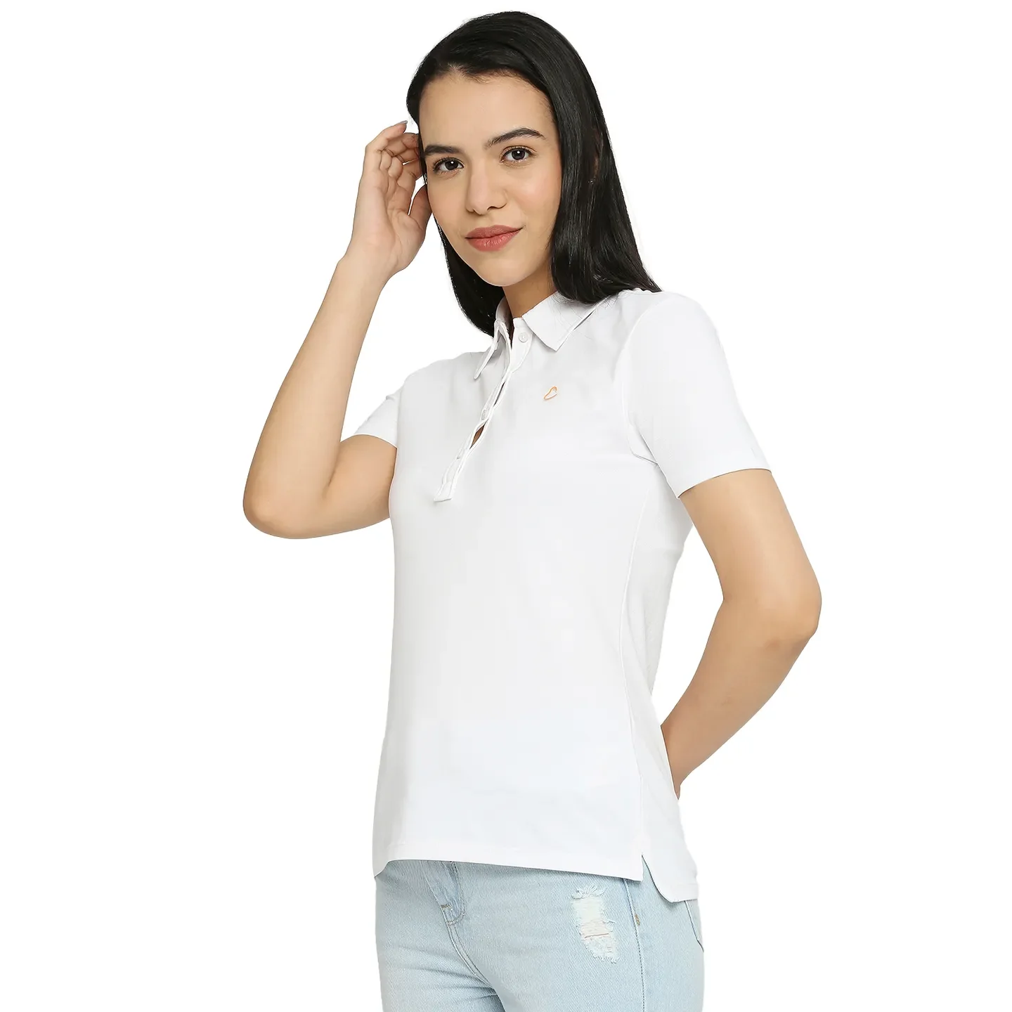 White Semi Fit Women's Cotton T-Shirt By Being Human Clothing - Image 2
