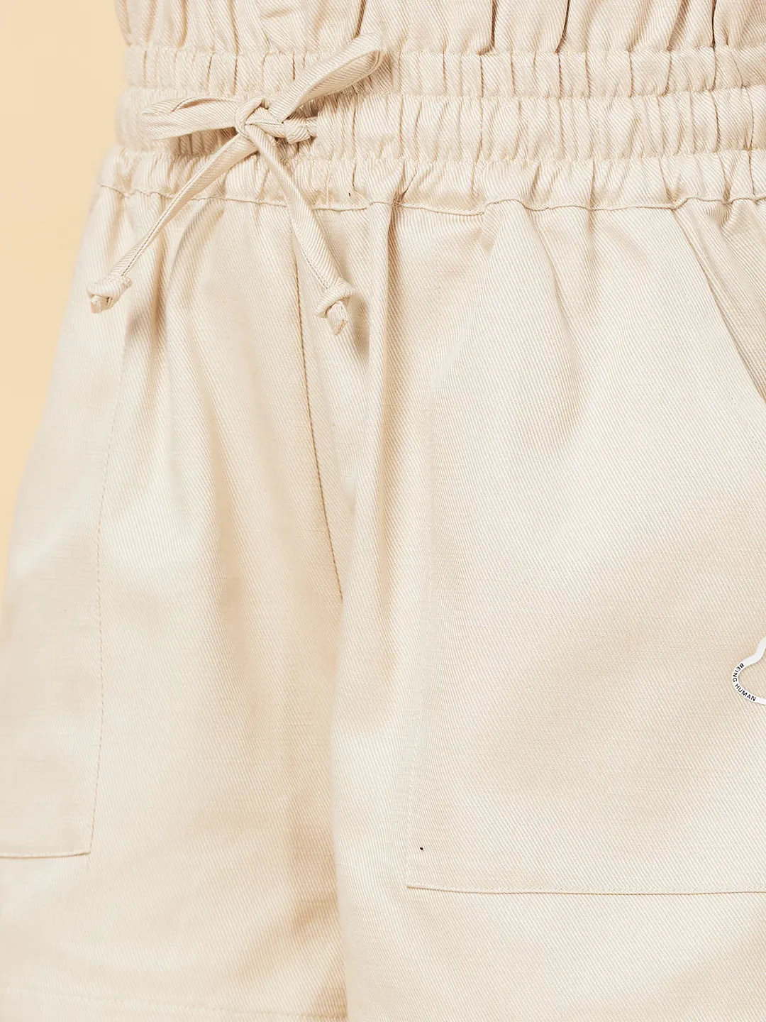Off White High Rise Women's Cotton Blend Shorts By Being Human Clothing - Image 5
