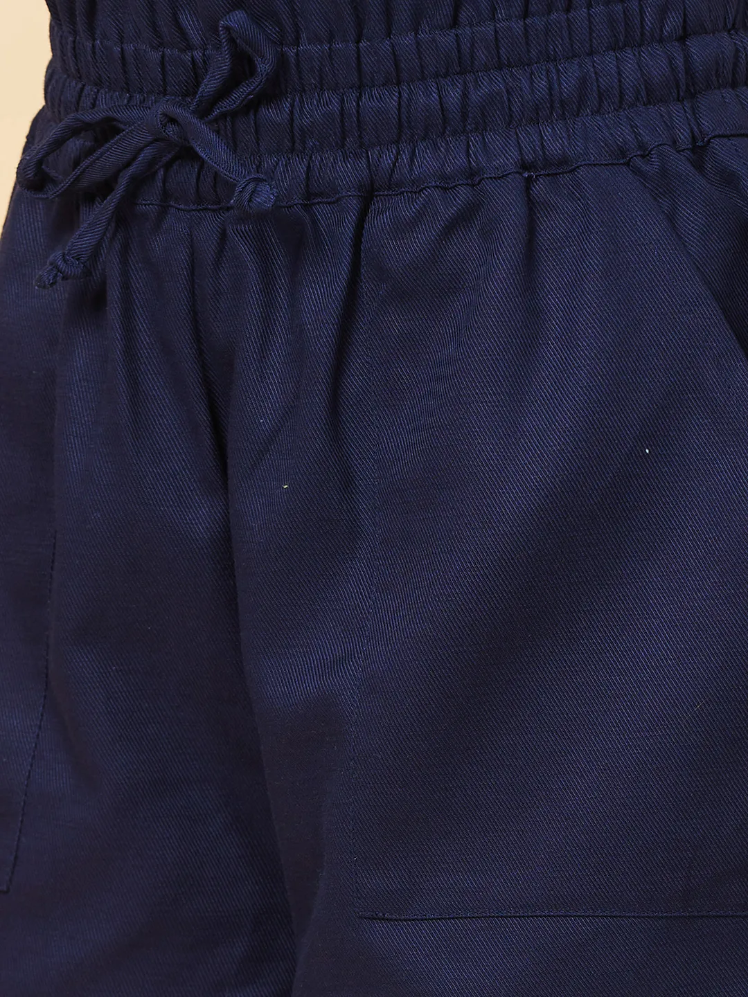 Blue High Rise Womans' Cotton Blend Shorts By Being Human Clothing - Image 5