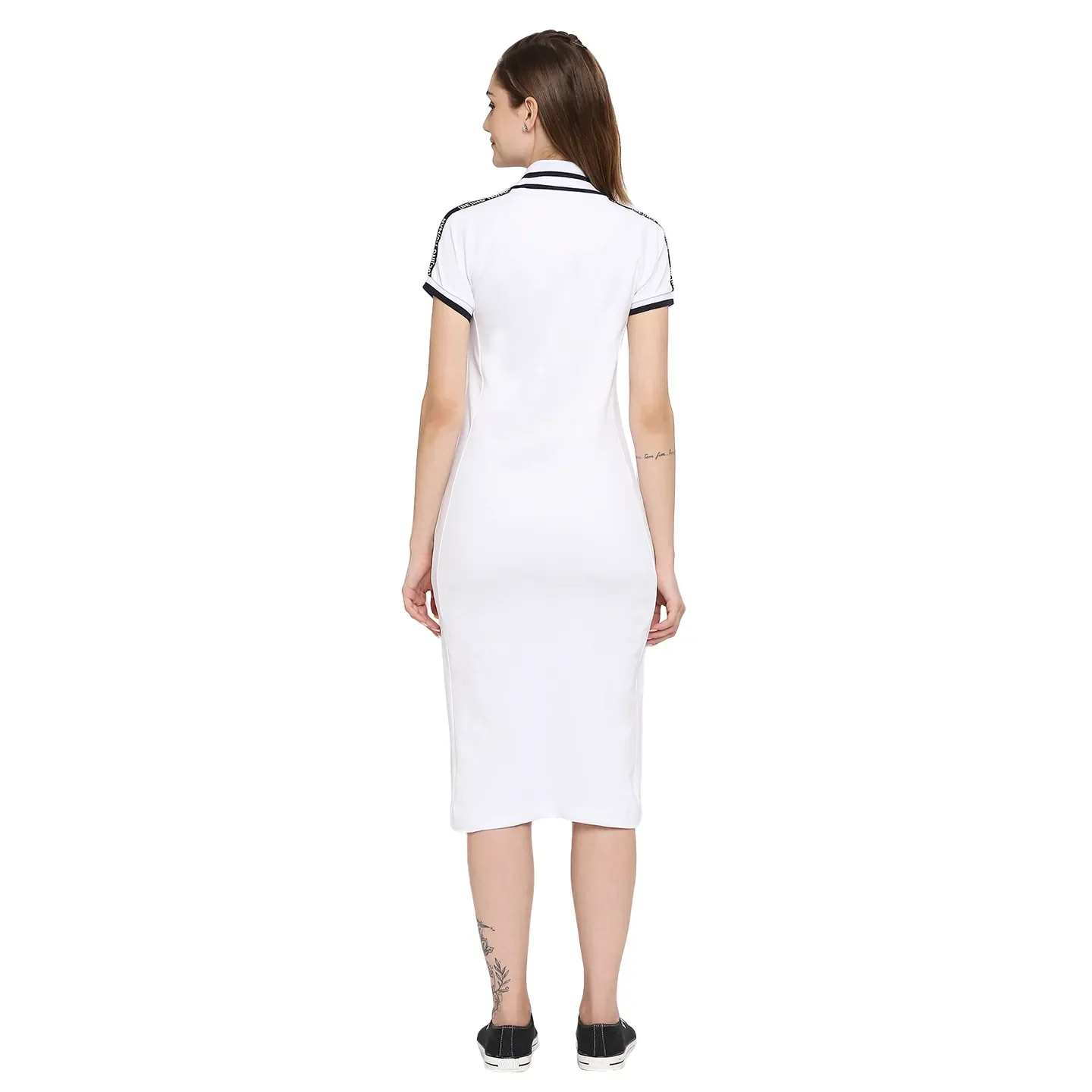 White Women's Cotton Dress By Being Human Clothing - Image 4