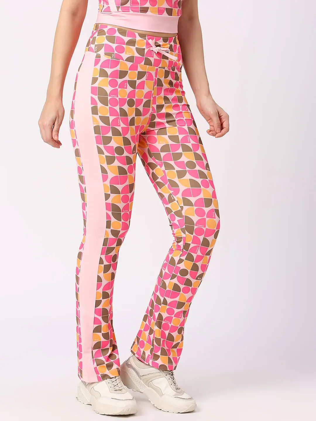 Pink Boot Cut Women's Track Pants By Being Human Clothing - Image 4