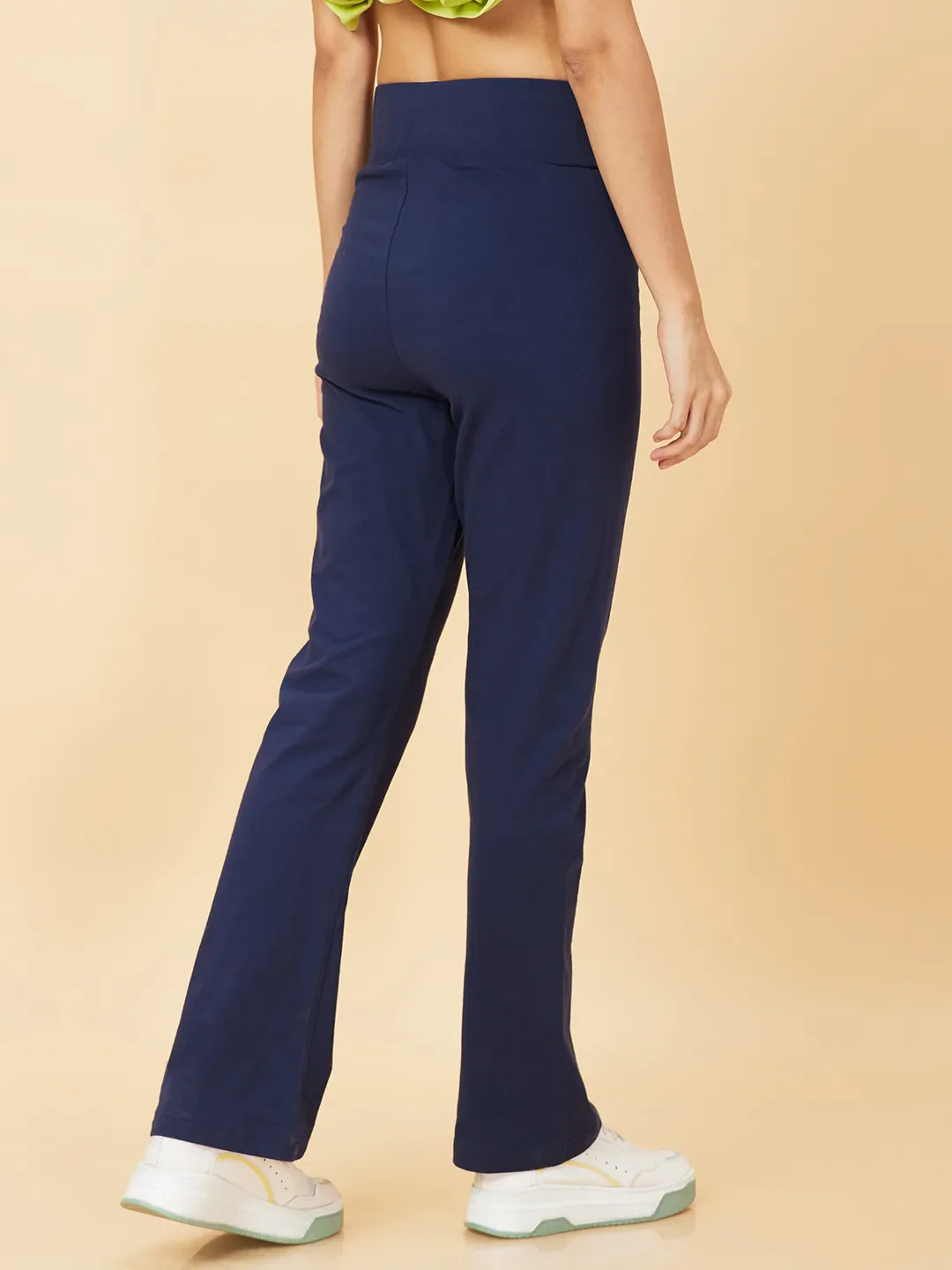Blue Boot Cut Women's Cotton Track Pants By Being Human Clothing - Image 4