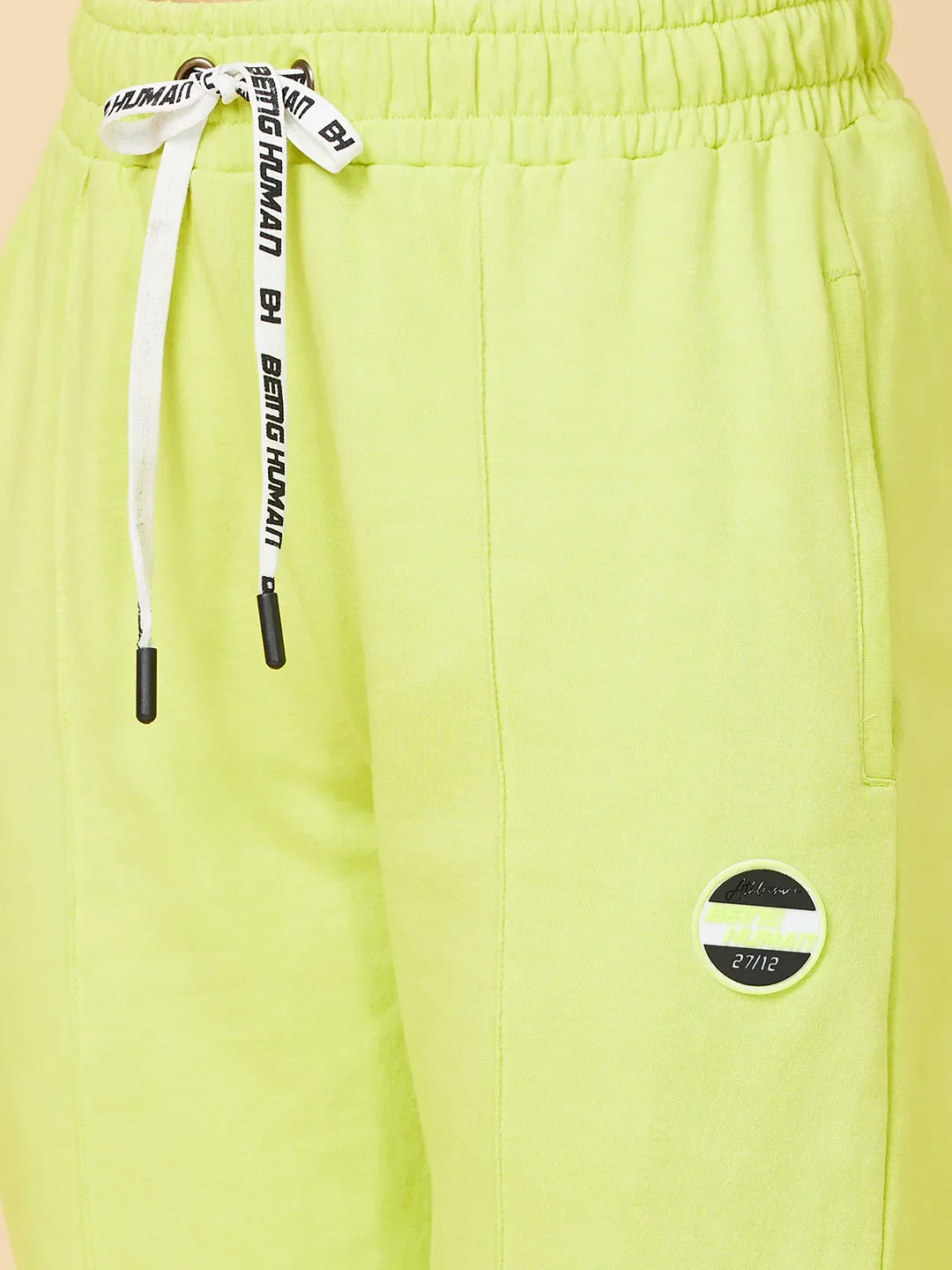Green Relaxed Fit Women's Cotton Track Pants By Being Human Clothing - Image 5