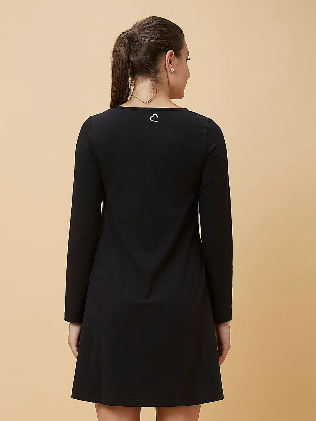 Black & White Long Sleeve Women's Dress By Being Human Clothing - Image 3