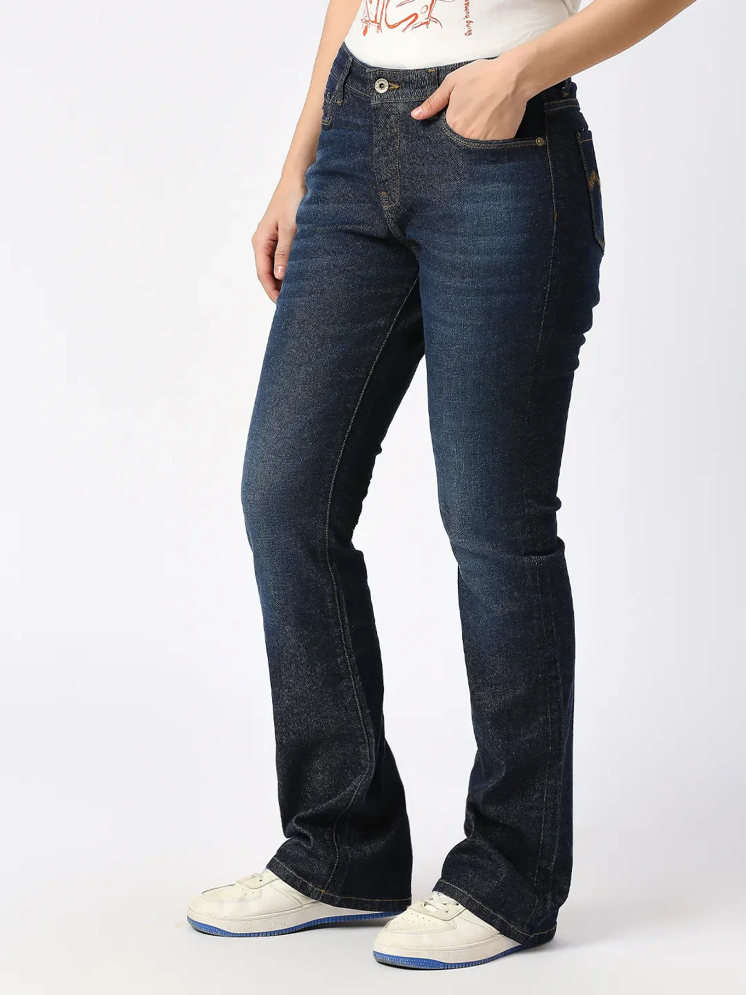 Blue Boot Cut Fit Women's Denims by Being Human Clothing