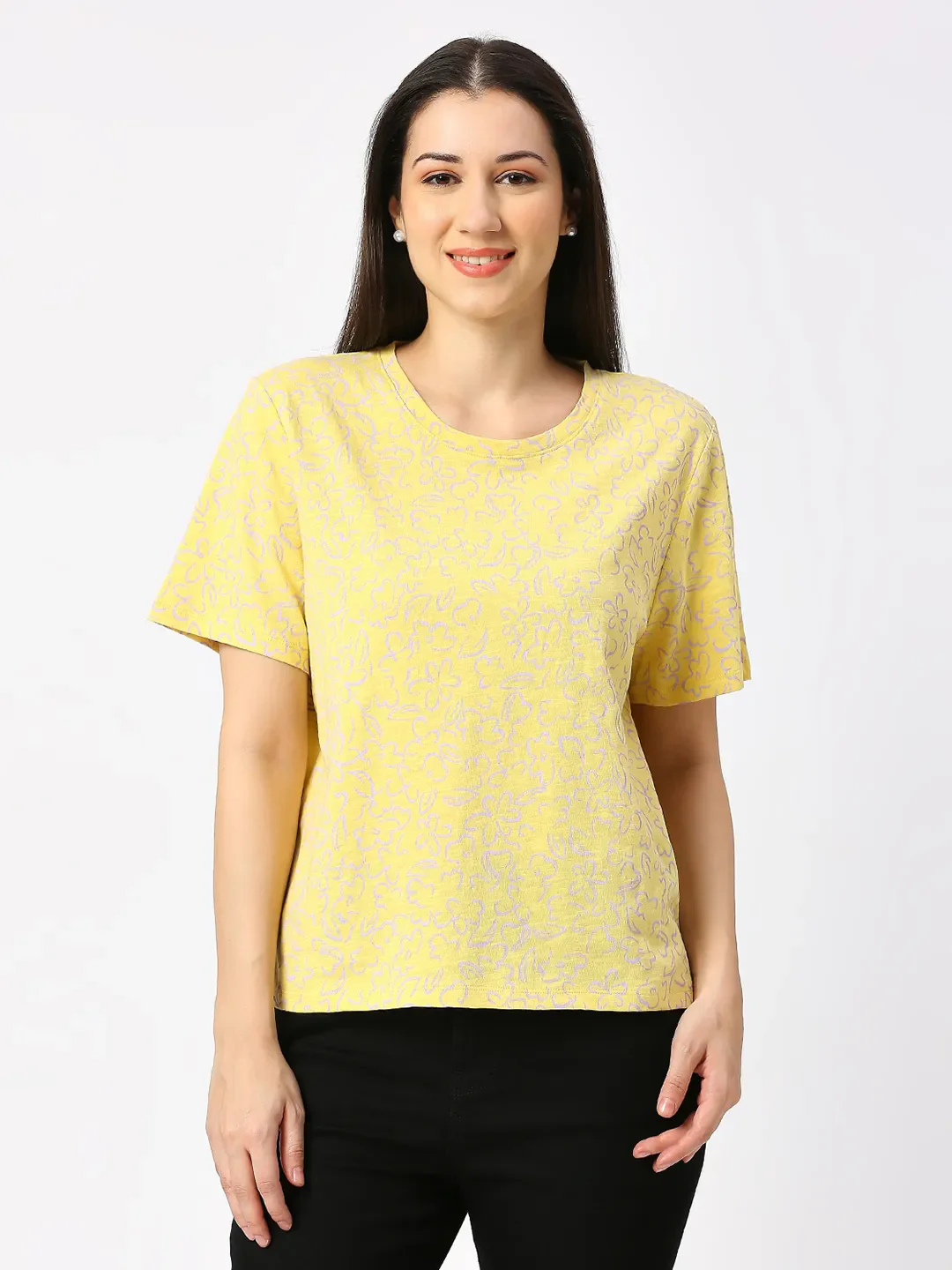 Yellow Boxy Fit Women's Cotton T-Shirt By Being Human Clothing