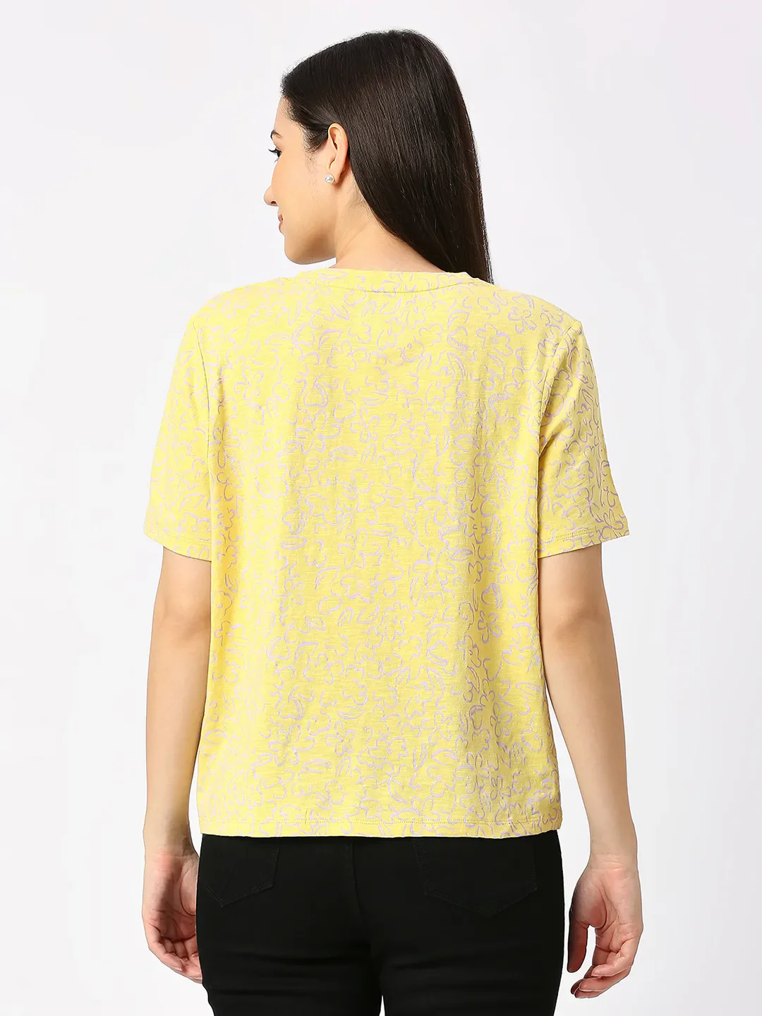 Yellow Boxy Fit Women's Cotton T-Shirt By Being Human Clothing - Image 4