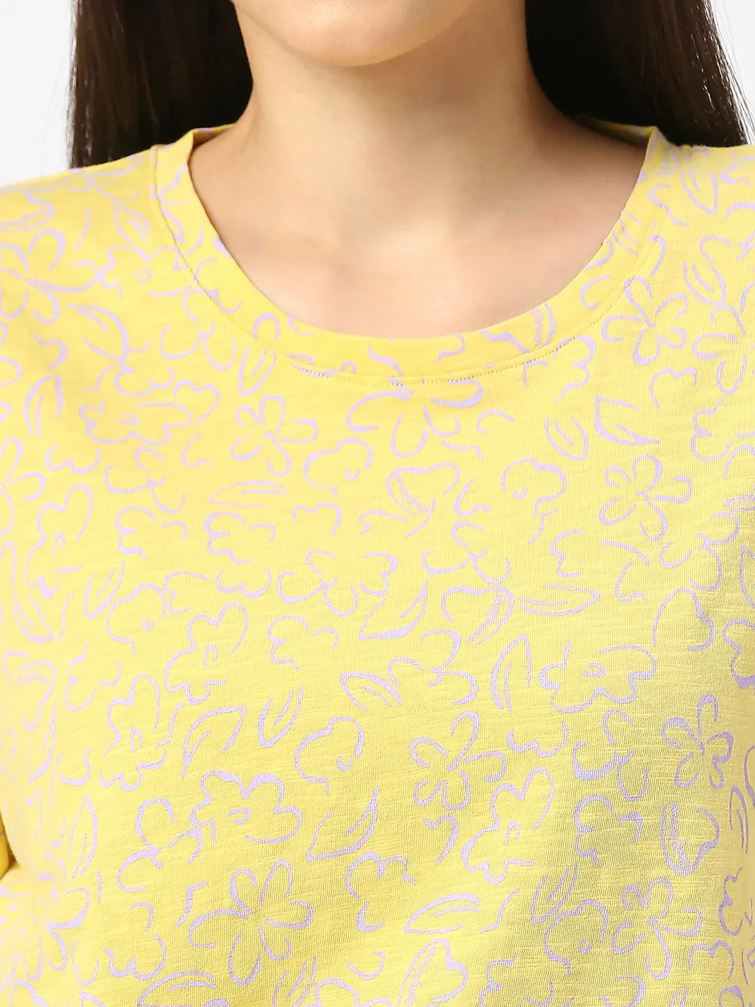 Yellow Boxy Fit Women's Cotton T-Shirt By Being Human Clothing - Image 5