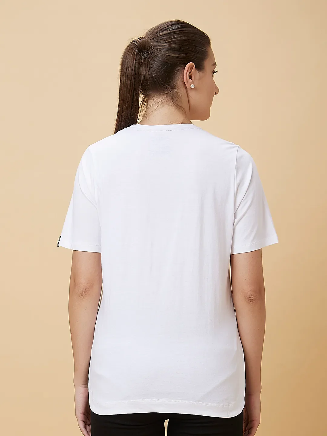 White Boxy Fit Short Sleeve Women's T-Shirt By Being Human Clothing - Image 3