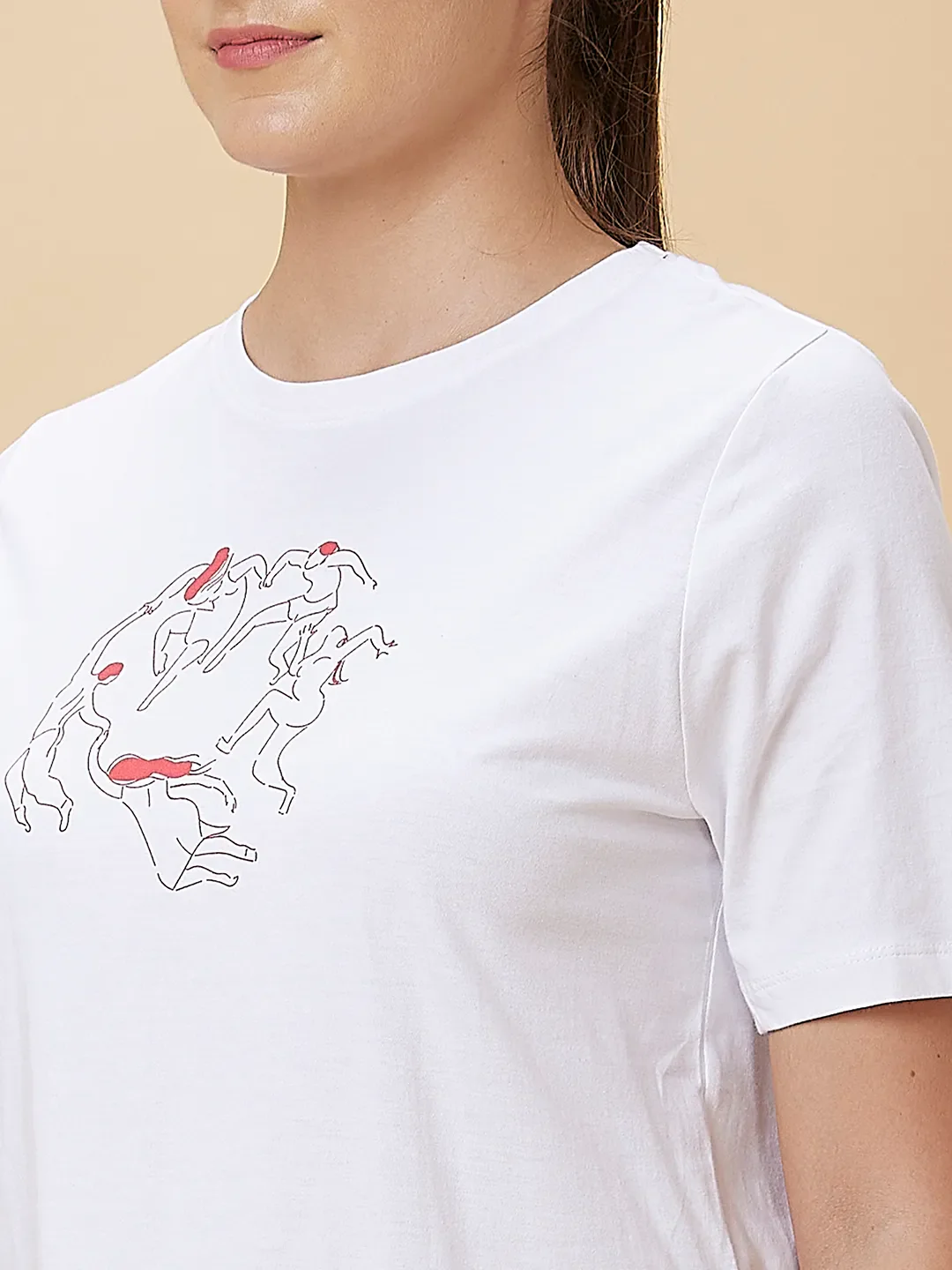 White Boxy Fit Short Sleeve Women's T-Shirt By Being Human Clothing - Image 5