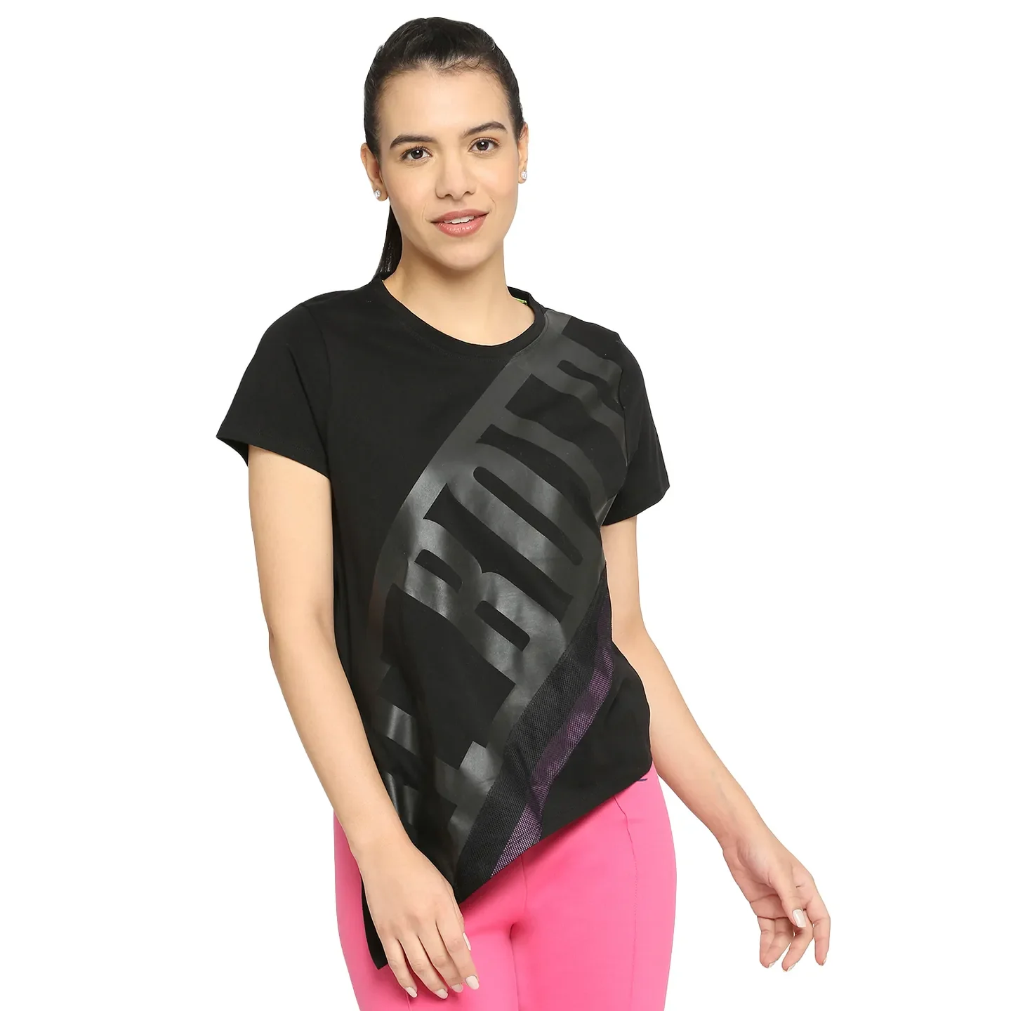 Black Easy Fit Women's Cotton T-Shirt By Being Human Clothing