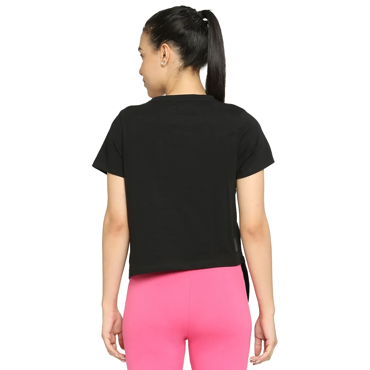 Black Easy Fit Women's Cotton T-Shirt By Being Human Clothing - Image 4