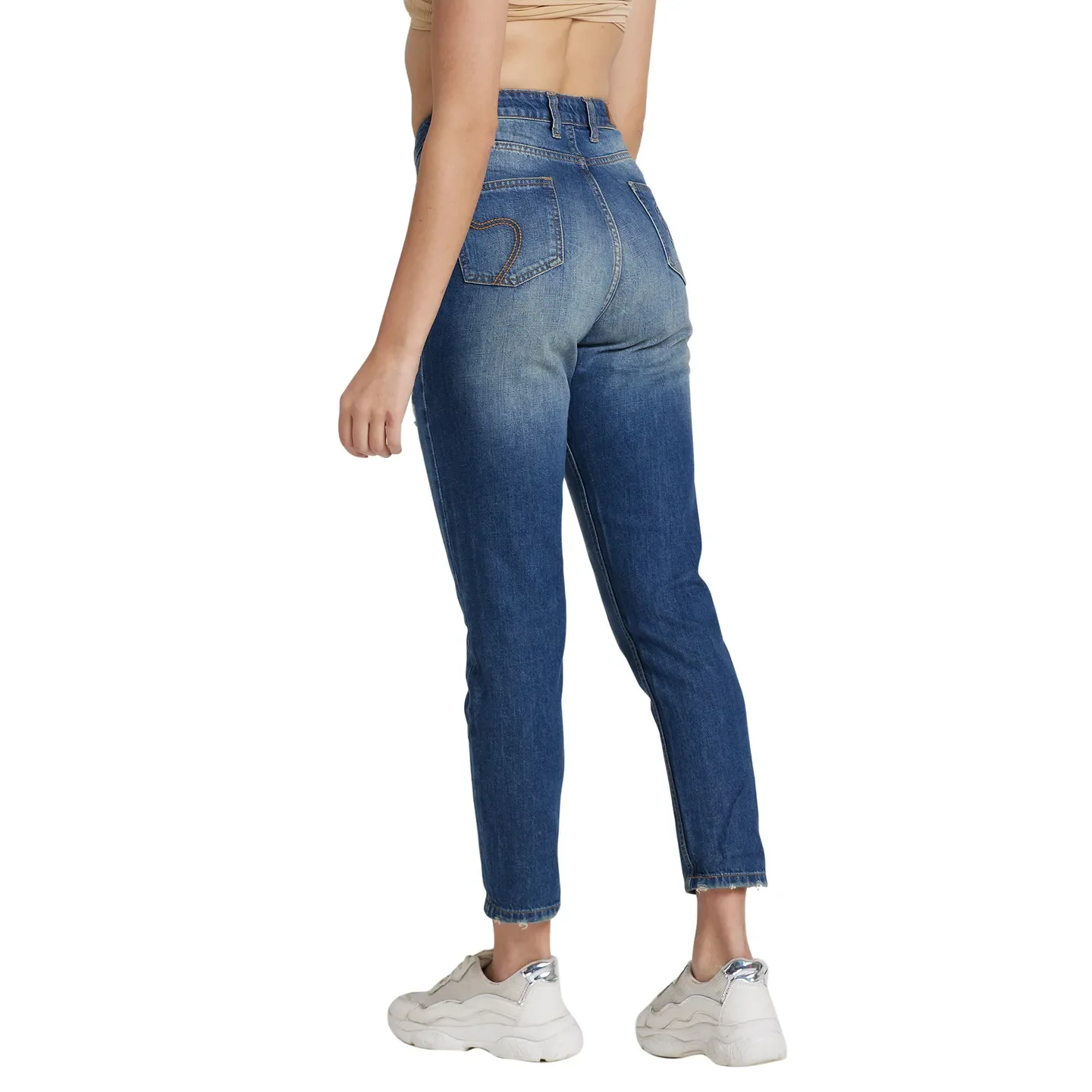 Blue Boy Friend Fit Cotton Women's Denims by Being Human Clothing - Image 3