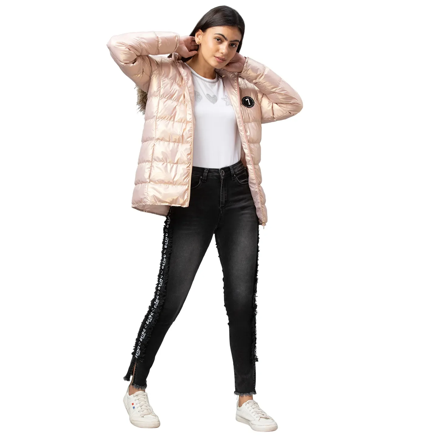 Yellow Semi Fit Long Sleeves Polyester Women's Jacket by Being Human Clothing - Image 2