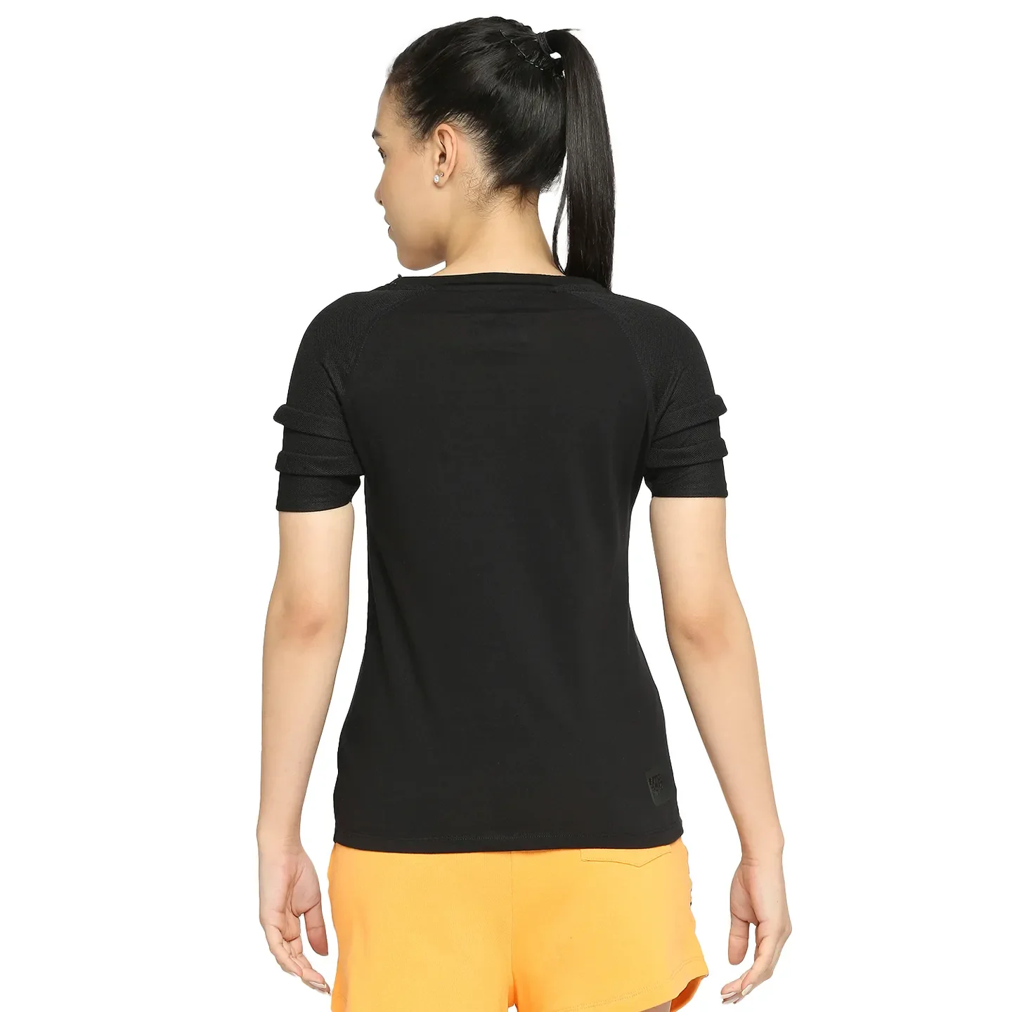 Black Semi Fit Women's Cotton T-Shirt By Being Human Clothing - Image 4
