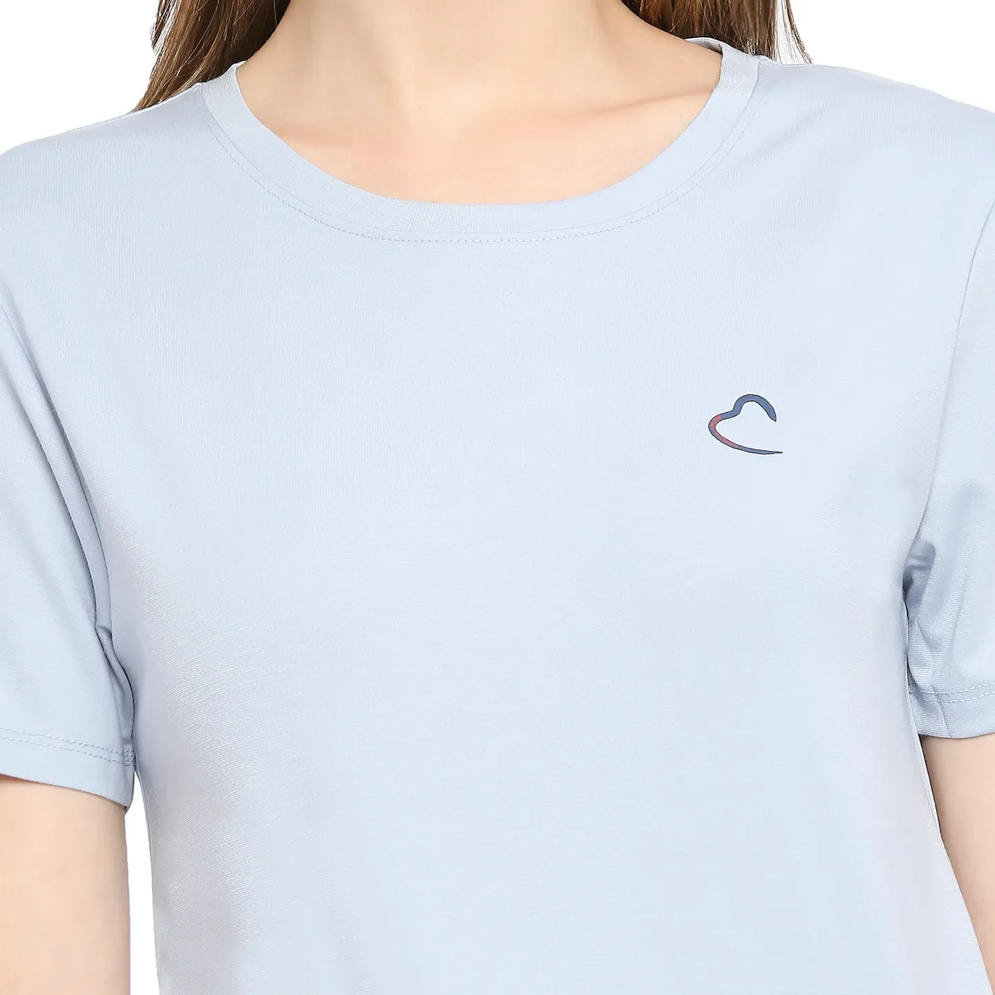 Sky Blue Semi Fit Women's Cotton T-Shirt By Being Human Clothing - Image 5