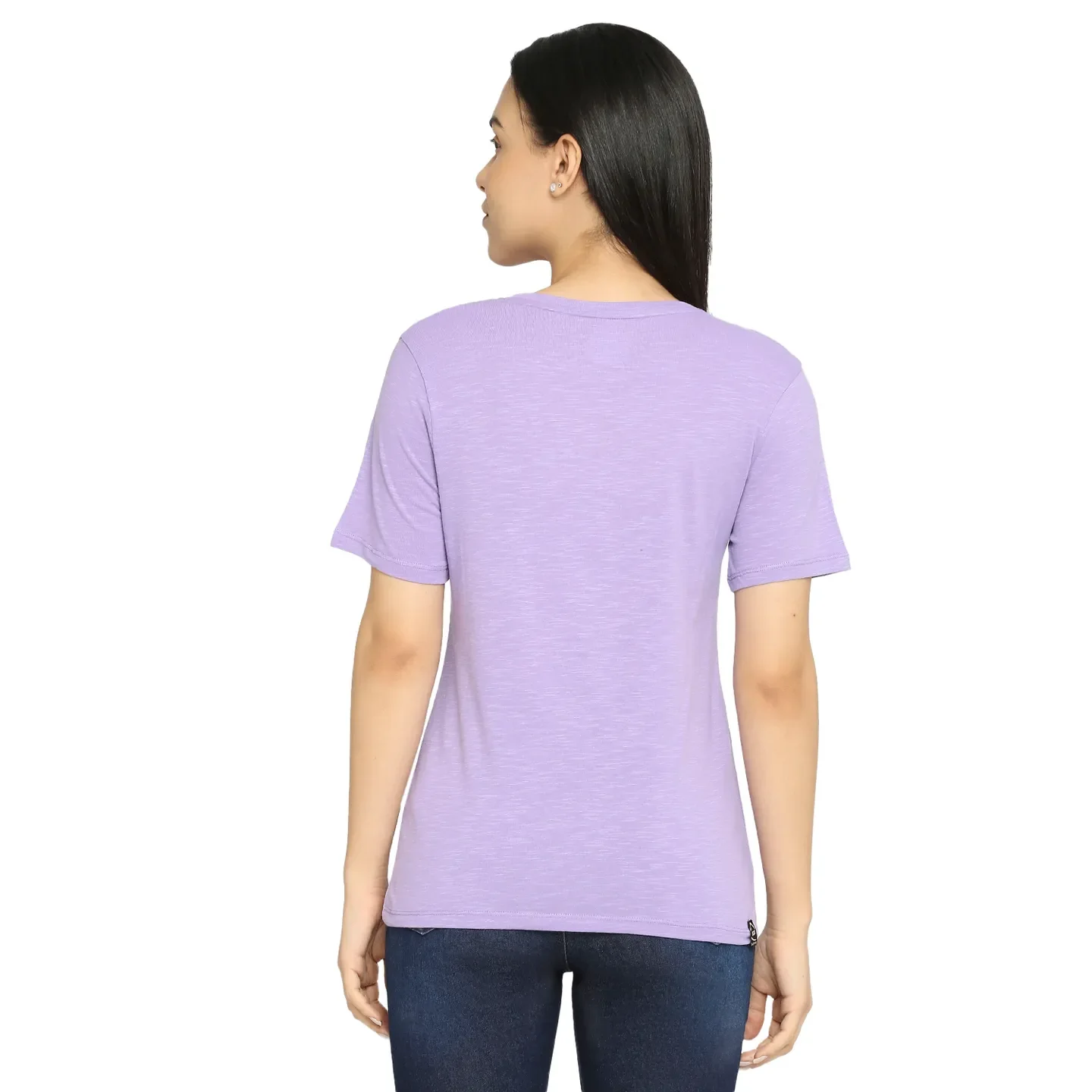 Beige Semi Fit Round Neck Short Sleeves Cotton Women's T-Shirt by Being Human Clothing - Image 4