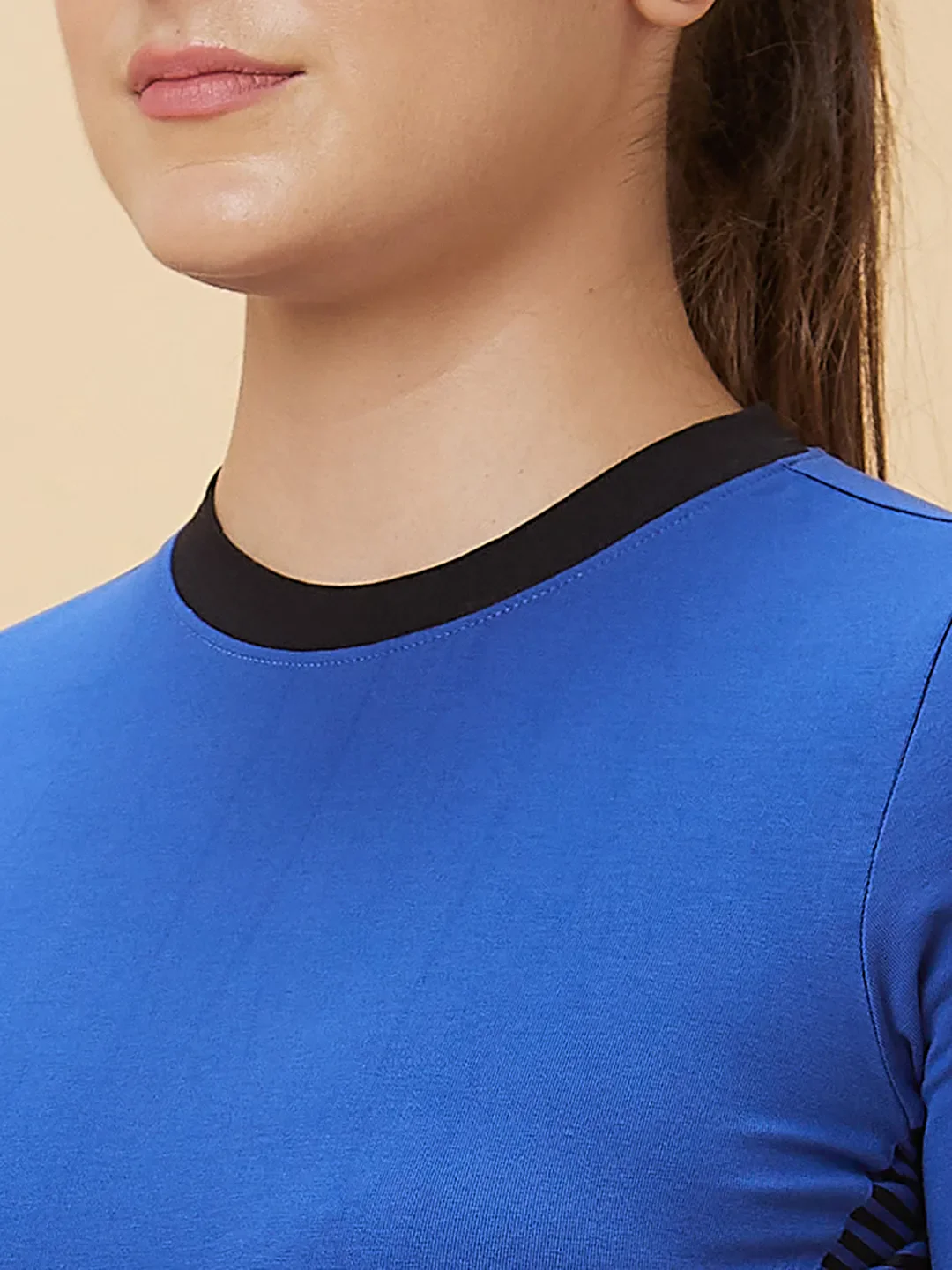 Cobalt Slim Fit Women's Short Sleeve Cropped T-Shirt By Being Human Clothing - Image 5