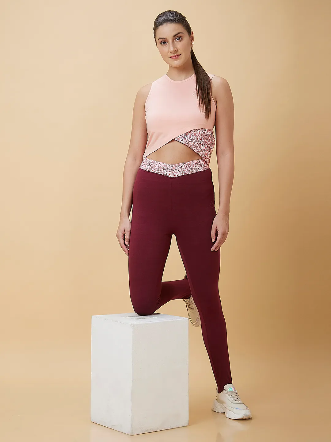 Pink Slim Fit Women's Cropped T-Shirt By Being Human Clothing - Image 6